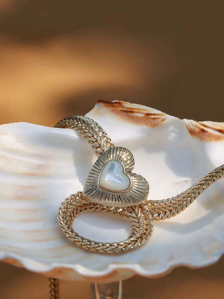 Titanium Gold Heart Necklace