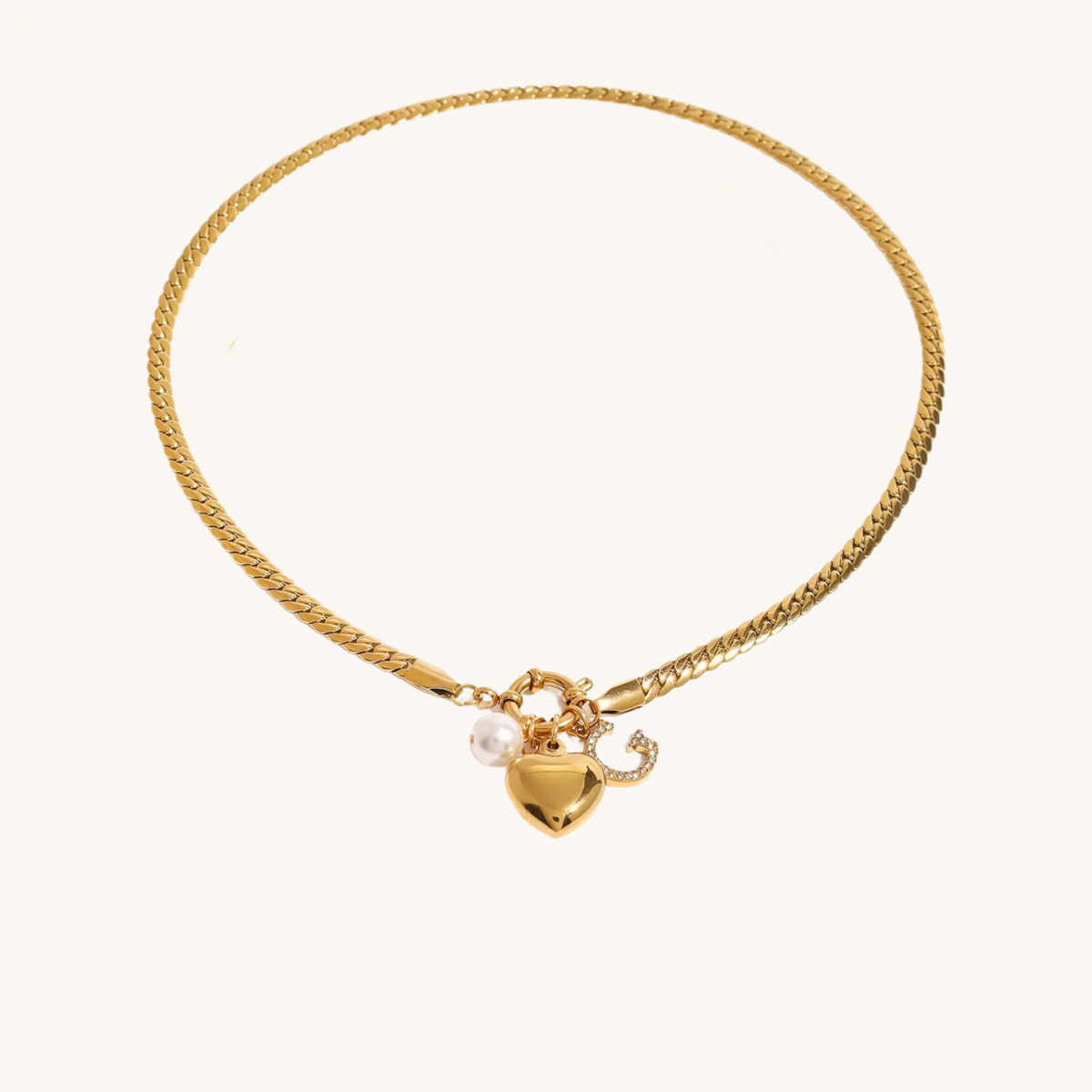 Heart & Pearl Charm Necklace