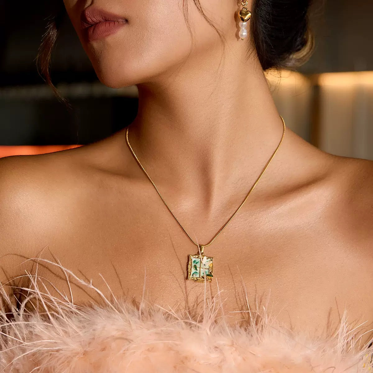 Vintage Window Butterfly Necklace