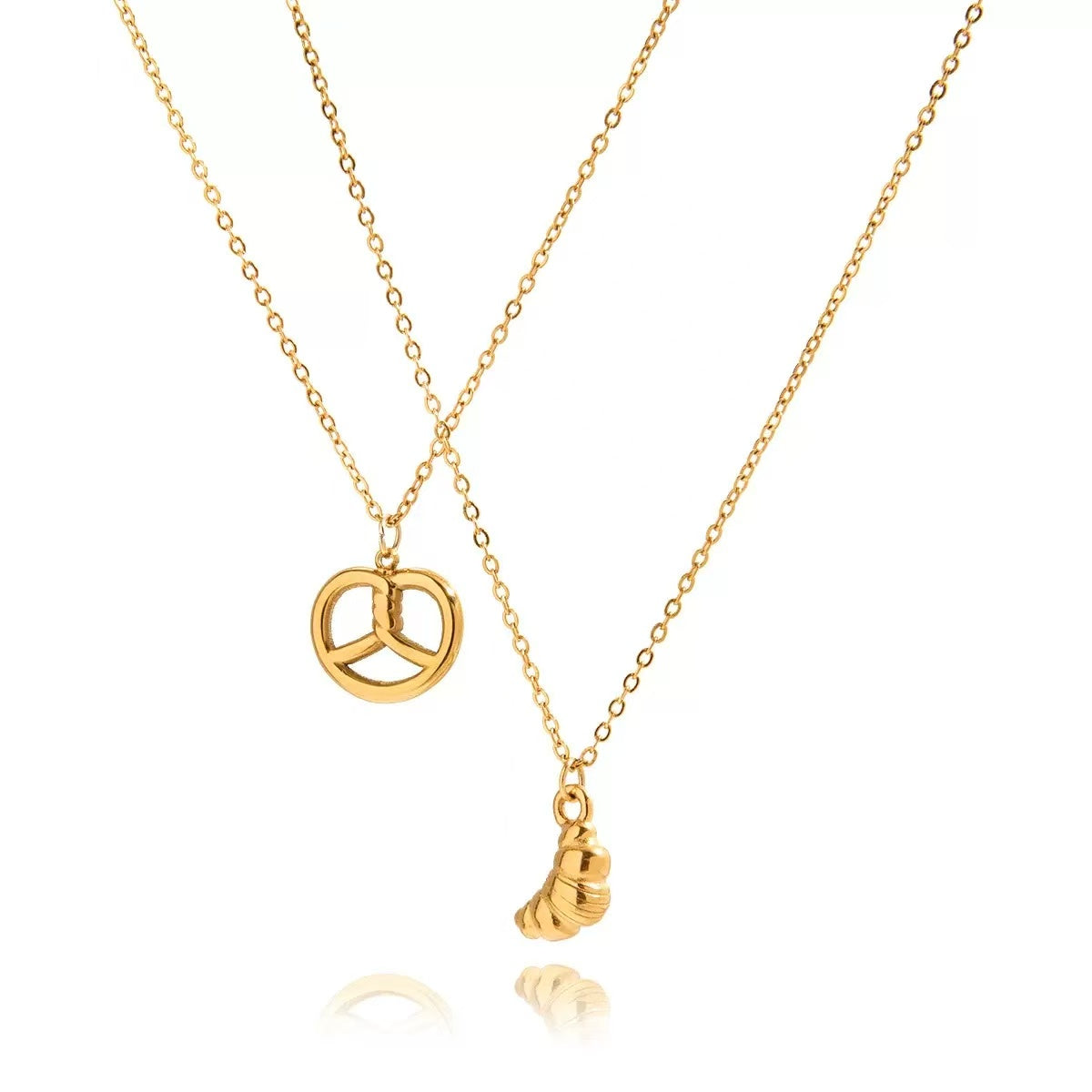 14K Gold Croissant Pendant Necklace