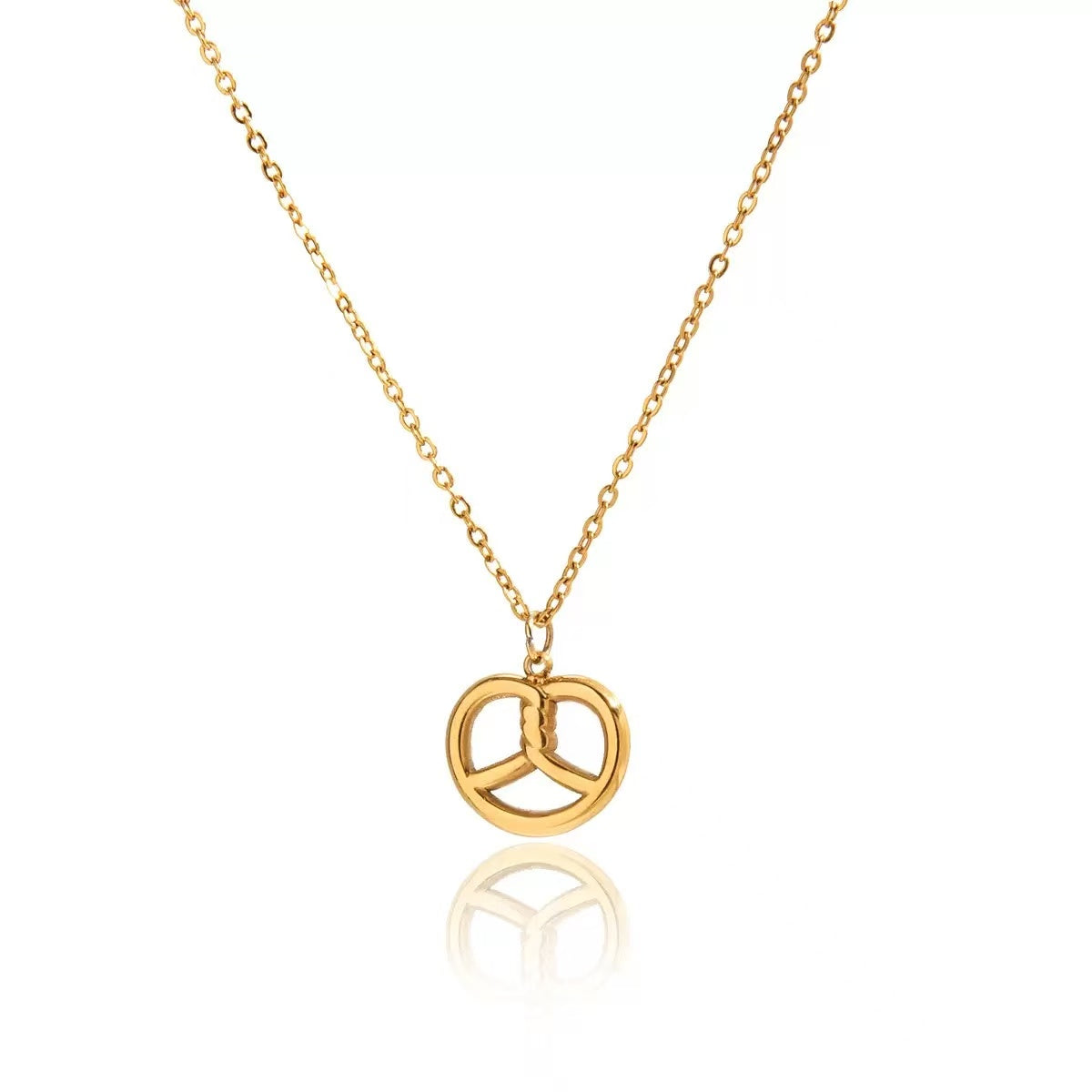 14K Gold Croissant Pendant Necklace