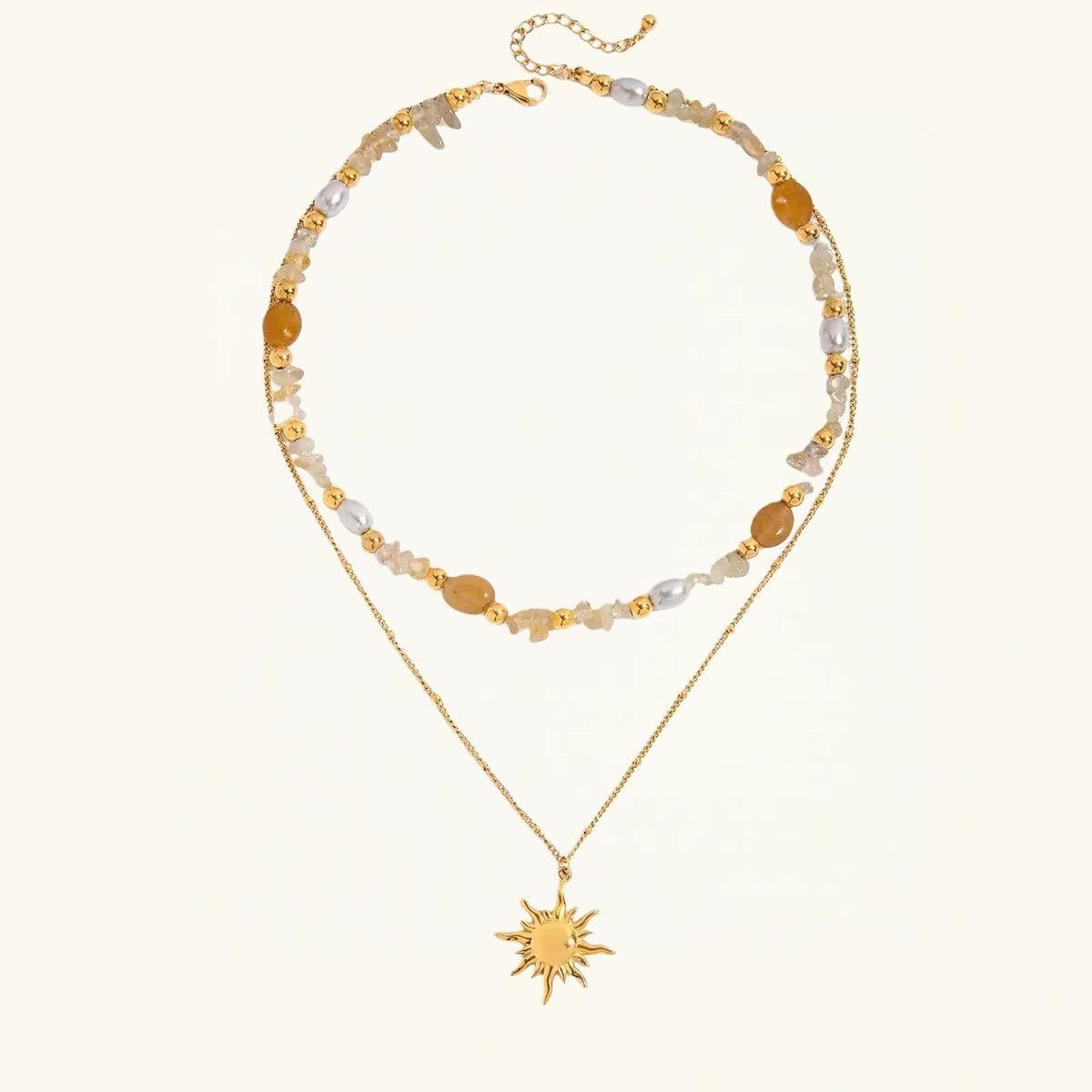 Bohemian Sunburst and Bead Necklace Set