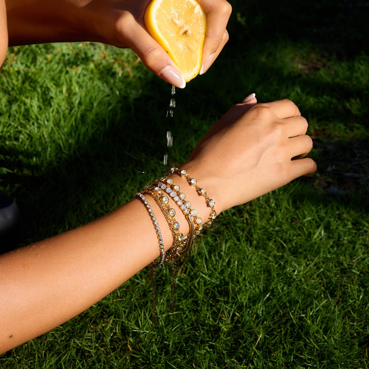 Glistening 14K Gold Snake Chain Bracelet