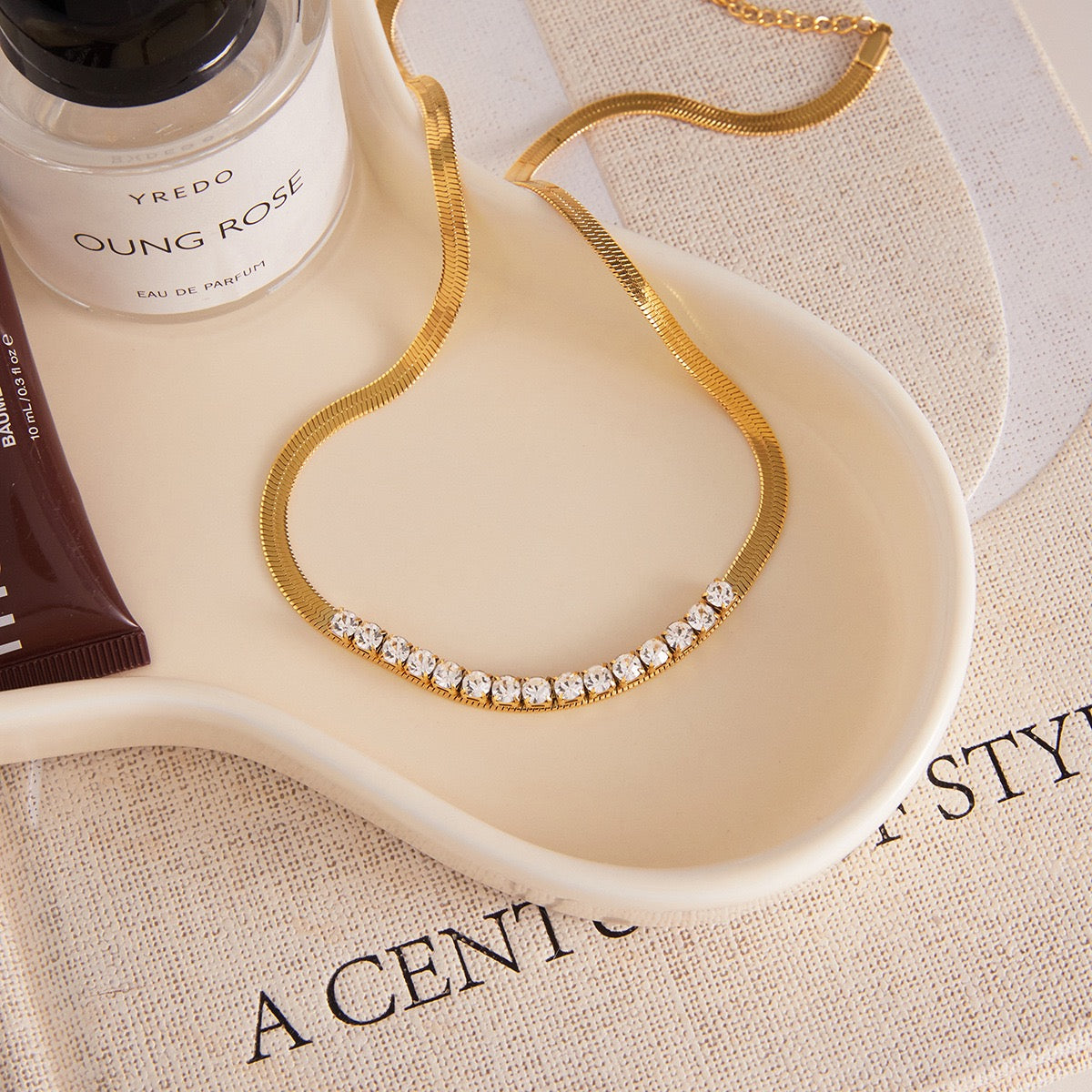 Radiant Crystal Line Bar Necklace