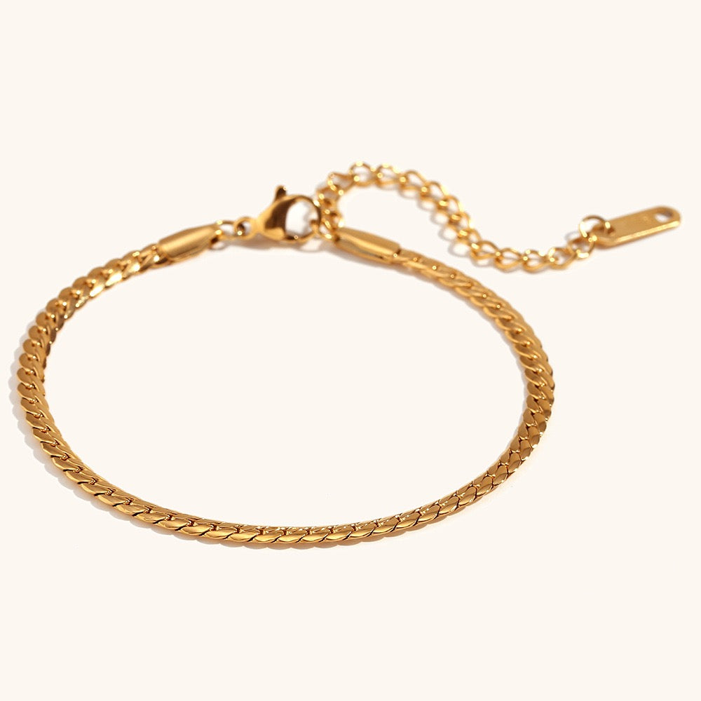 14K Gold Sleek Herringbone Bracelet