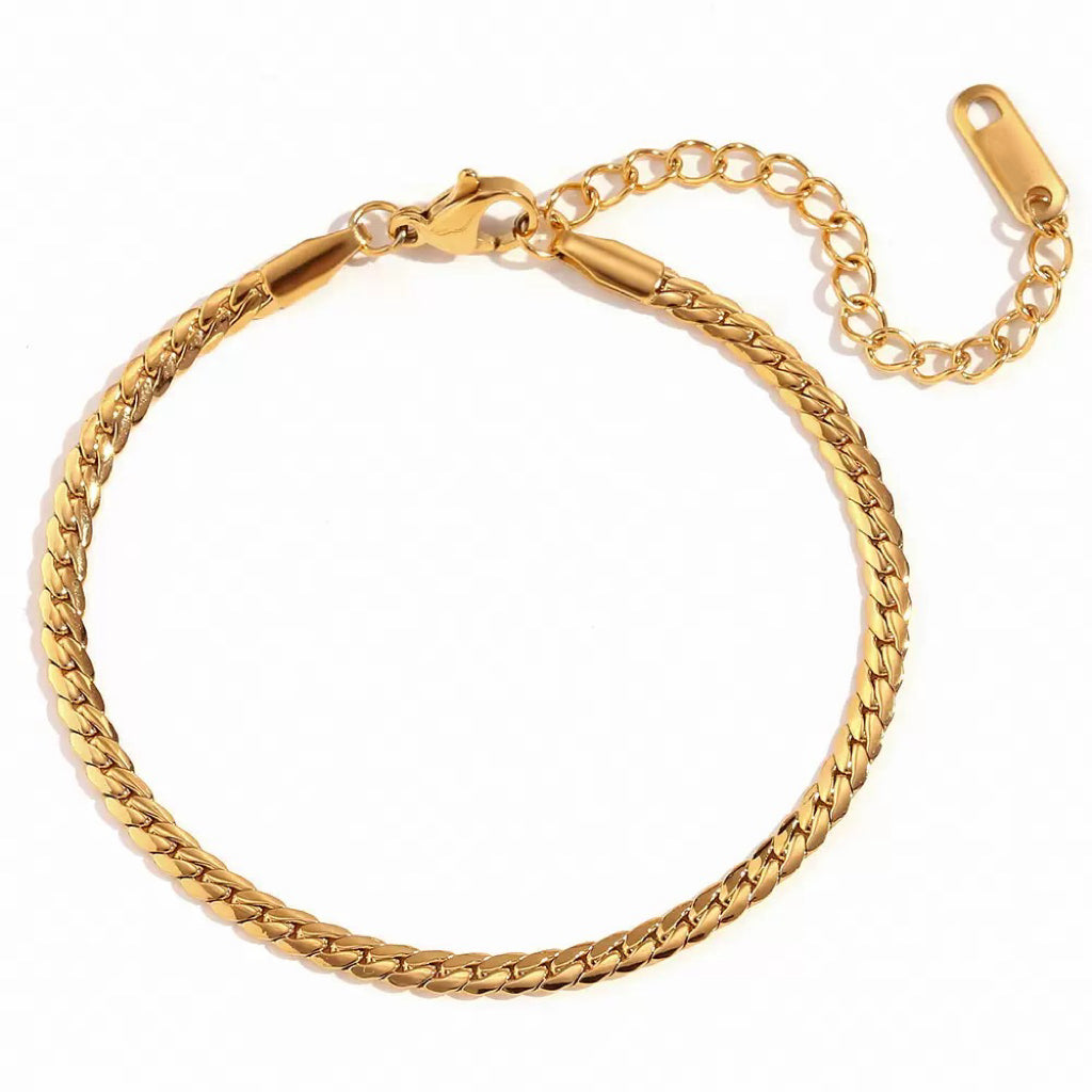 14K Gold Sleek Herringbone Bracelet