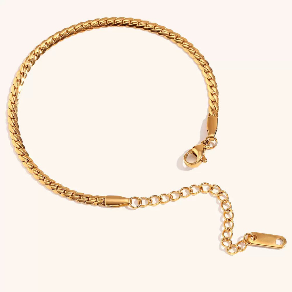 14K Gold Sleek Herringbone Bracelet