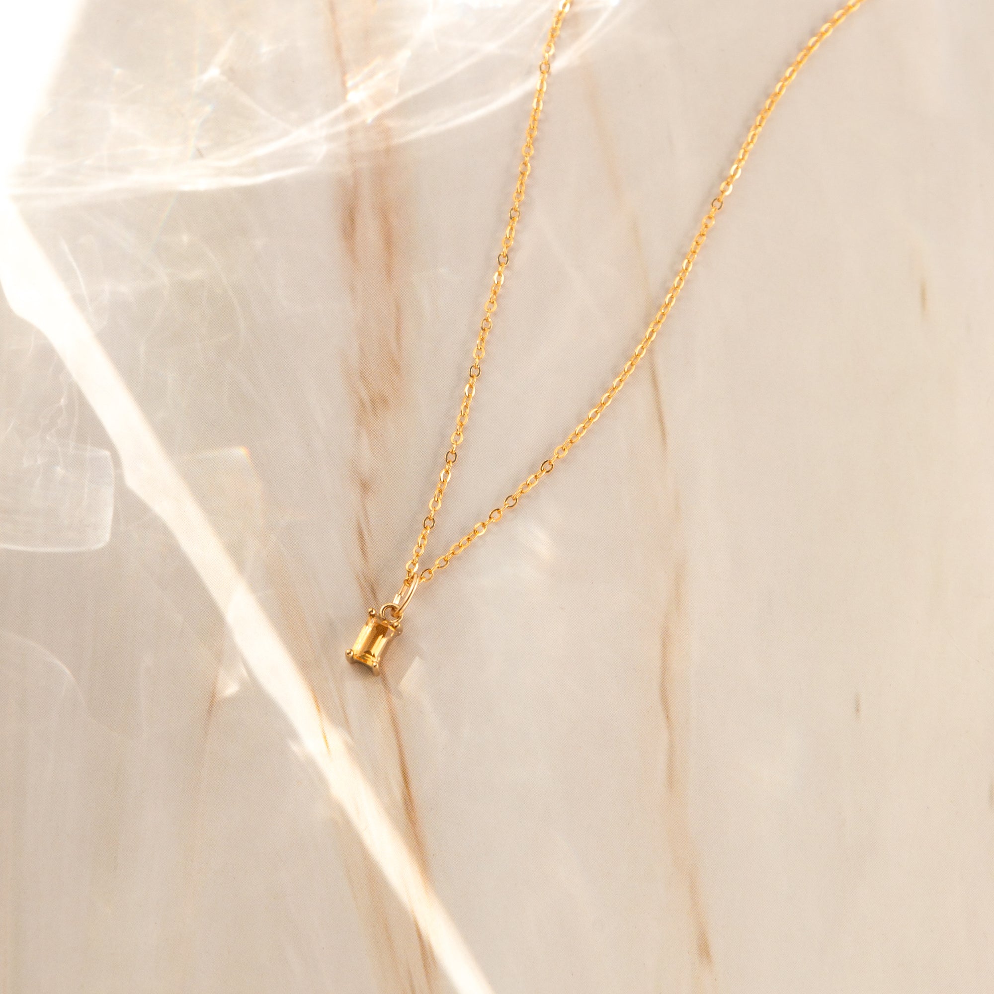 Citrine Baguette Necklace