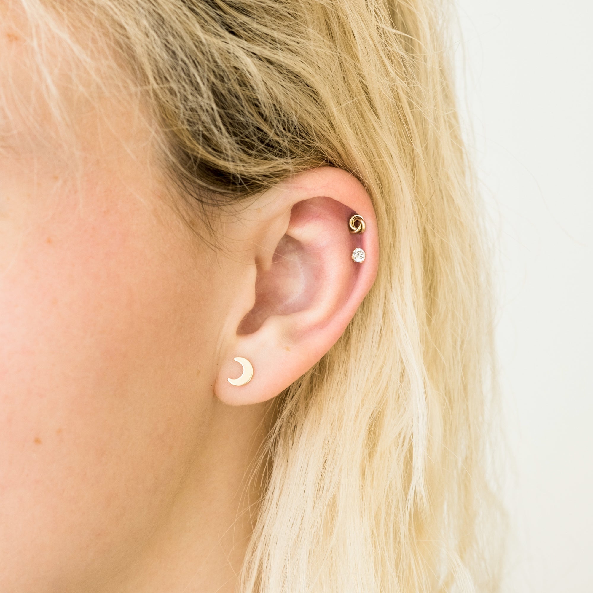 Crescent Moon Stud Earrings