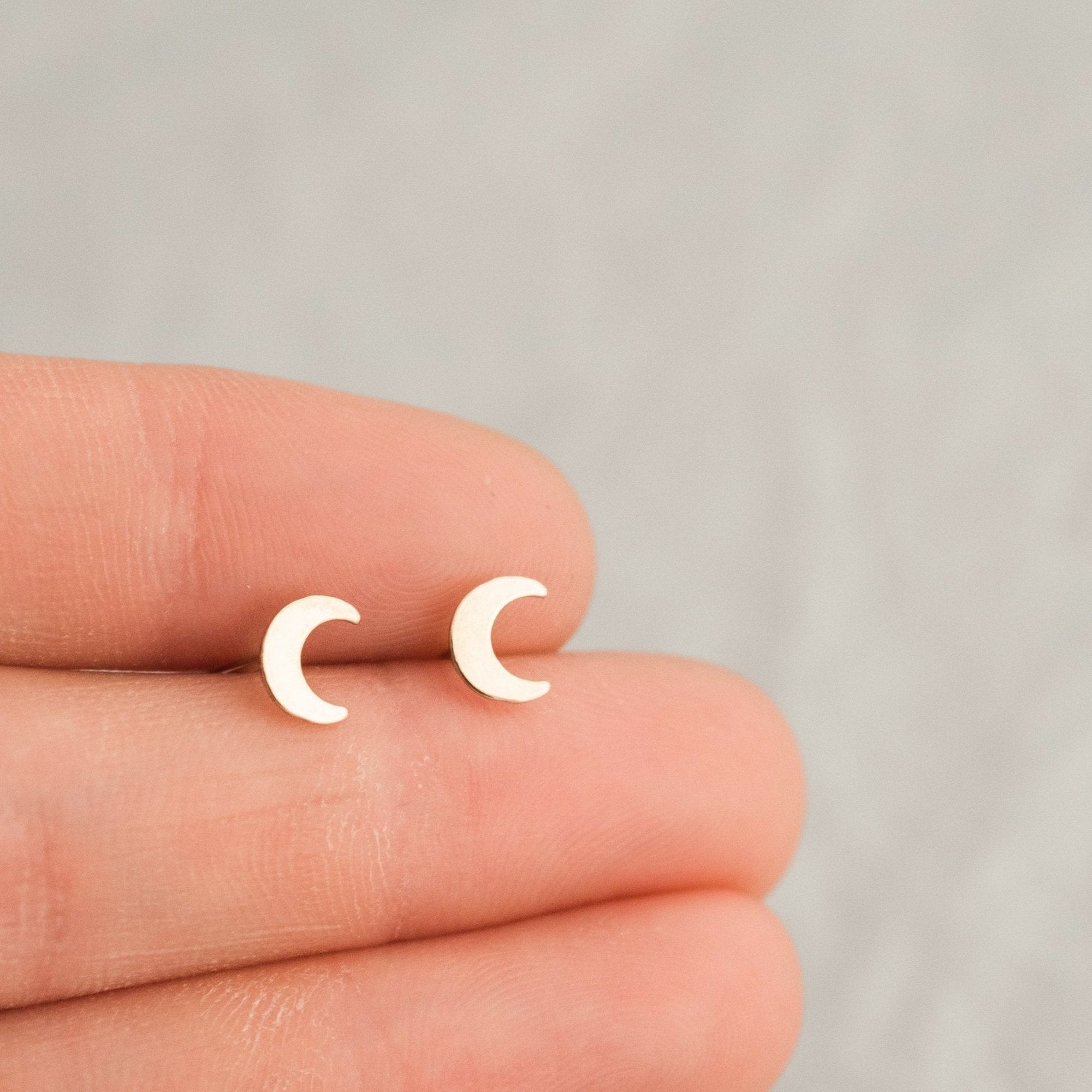 Crescent Moon Stud Earrings