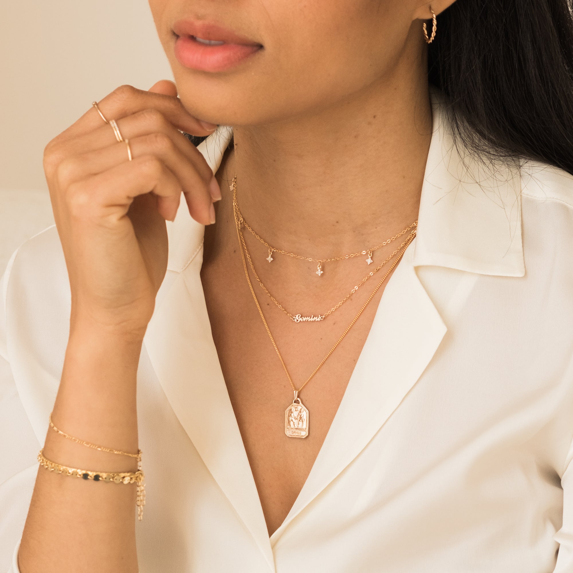 Zodiac Nameplate Necklace