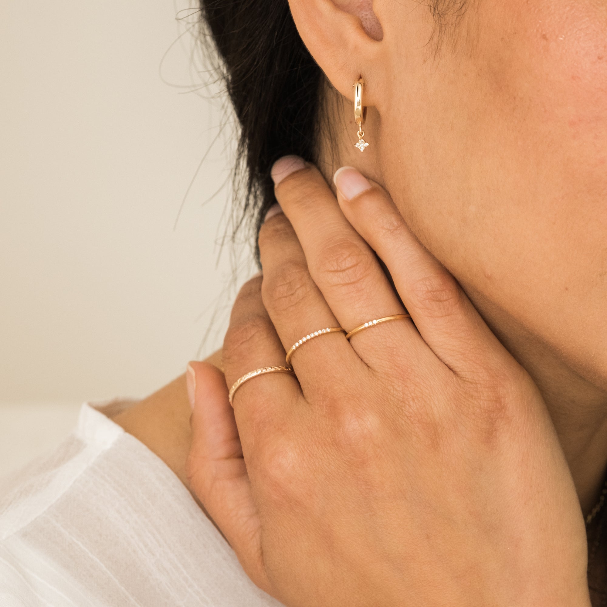 Triple Pavé CZ Stacking Ring