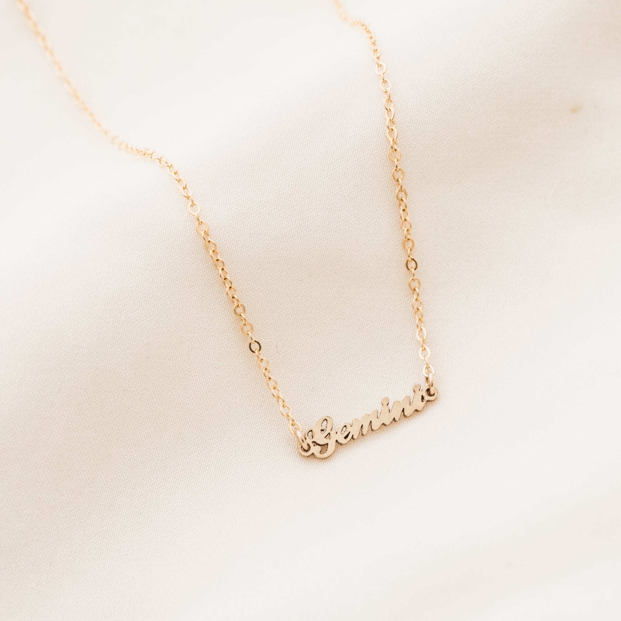 Zodiac Nameplate Necklace