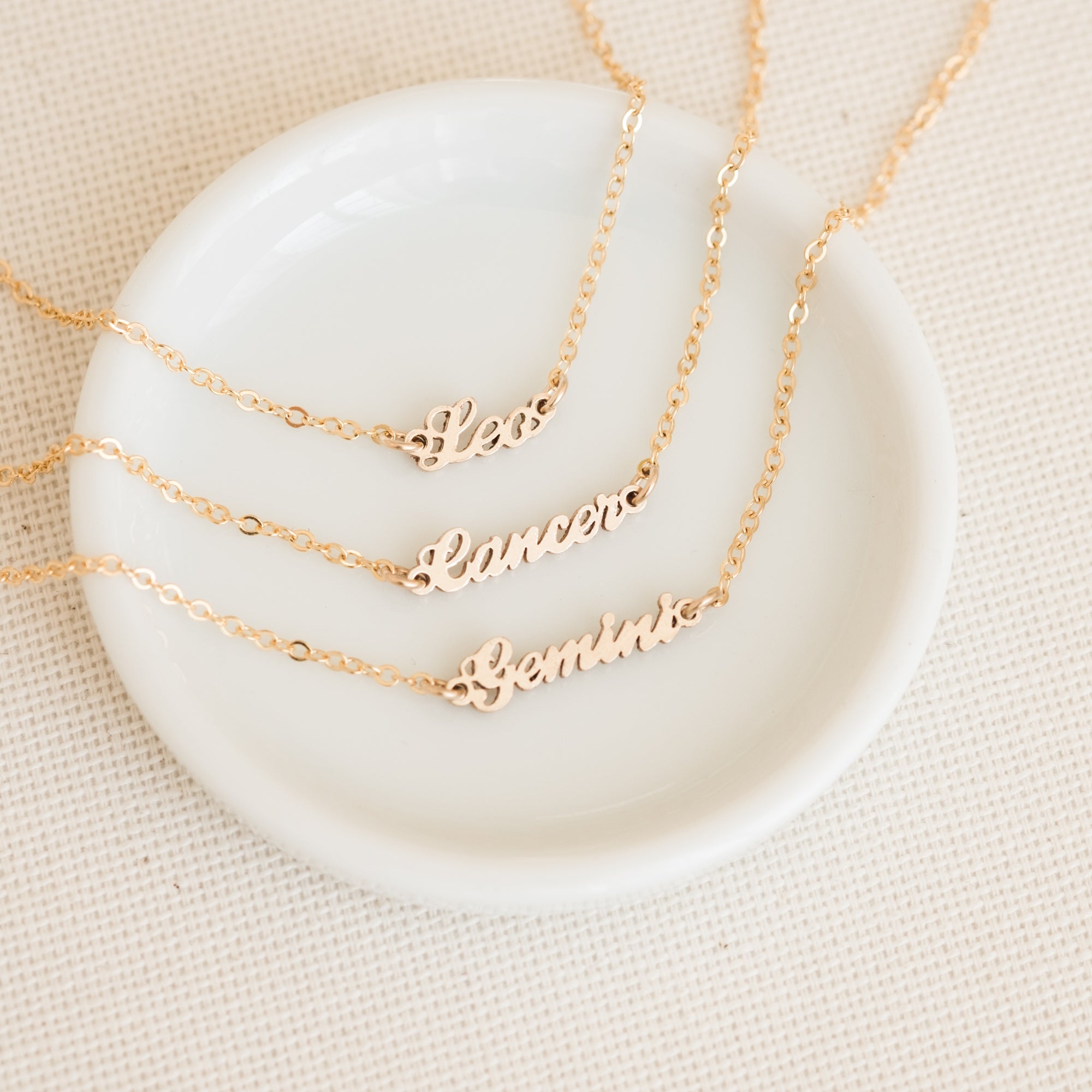 Zodiac Nameplate Necklace