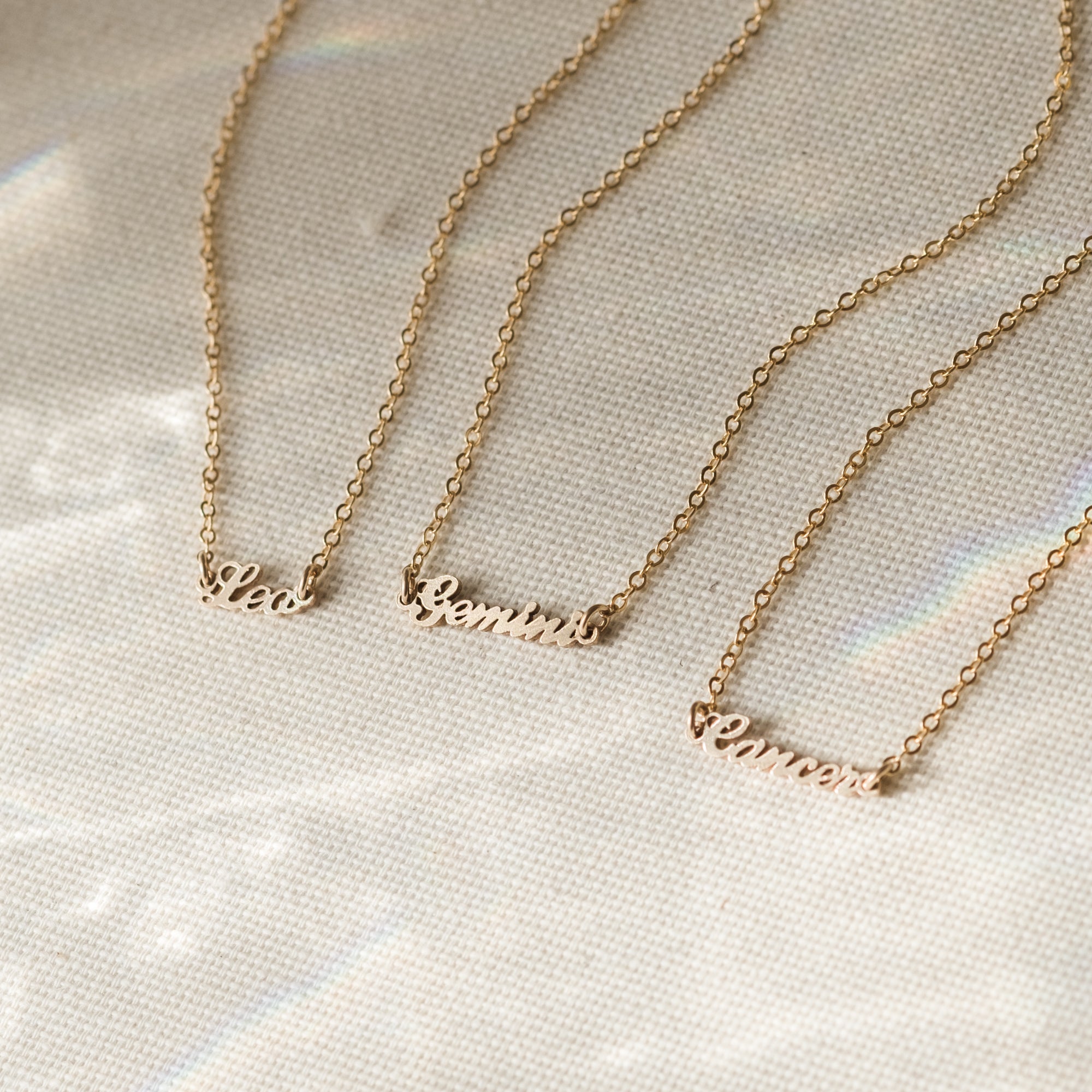 Zodiac Nameplate Necklace