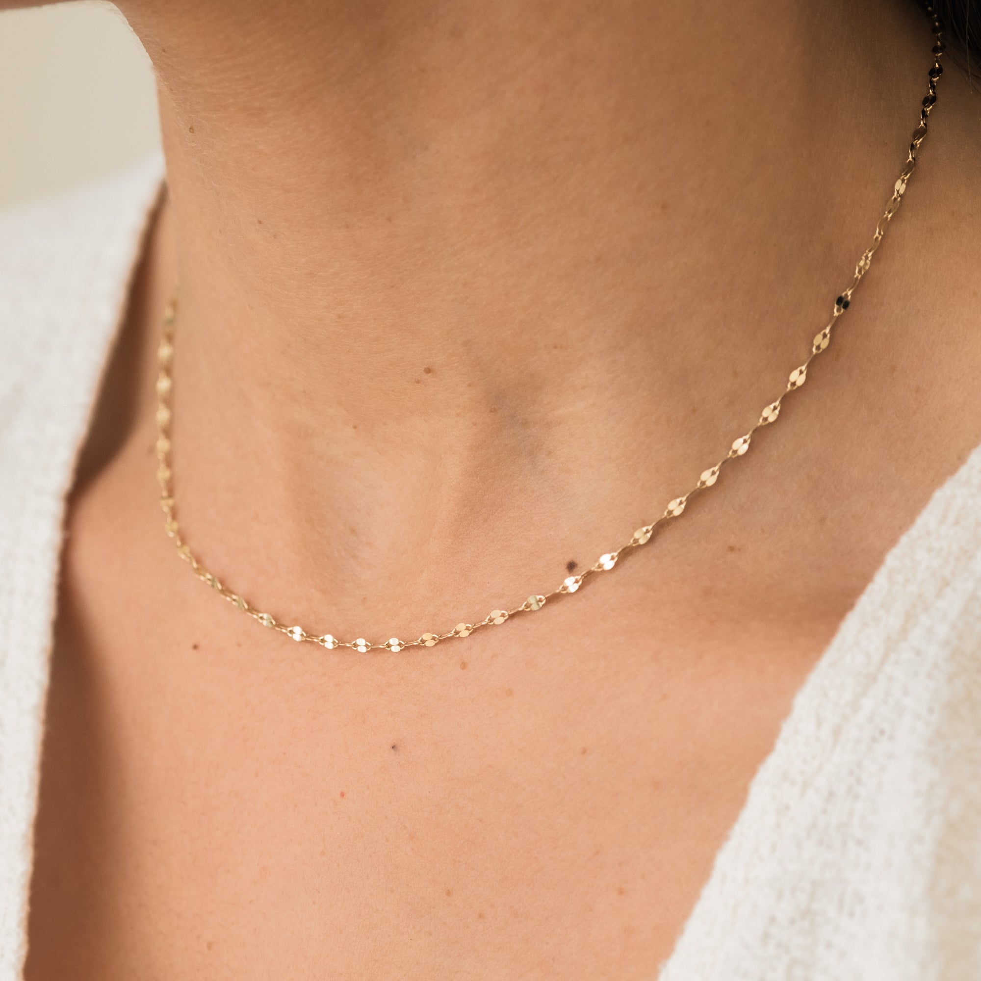 14K Gold Petal Chain Necklace