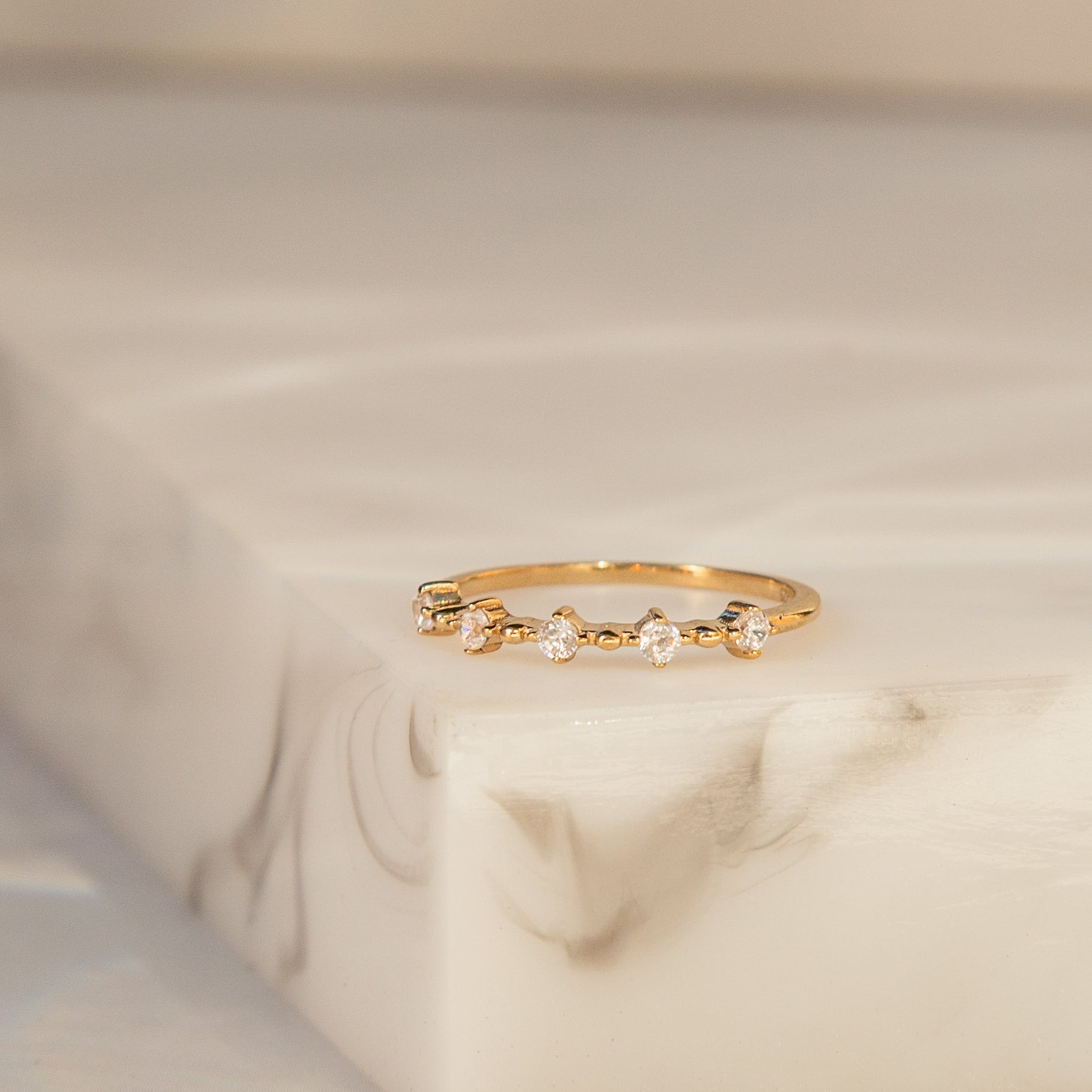 Dainty Floating CZ Ring