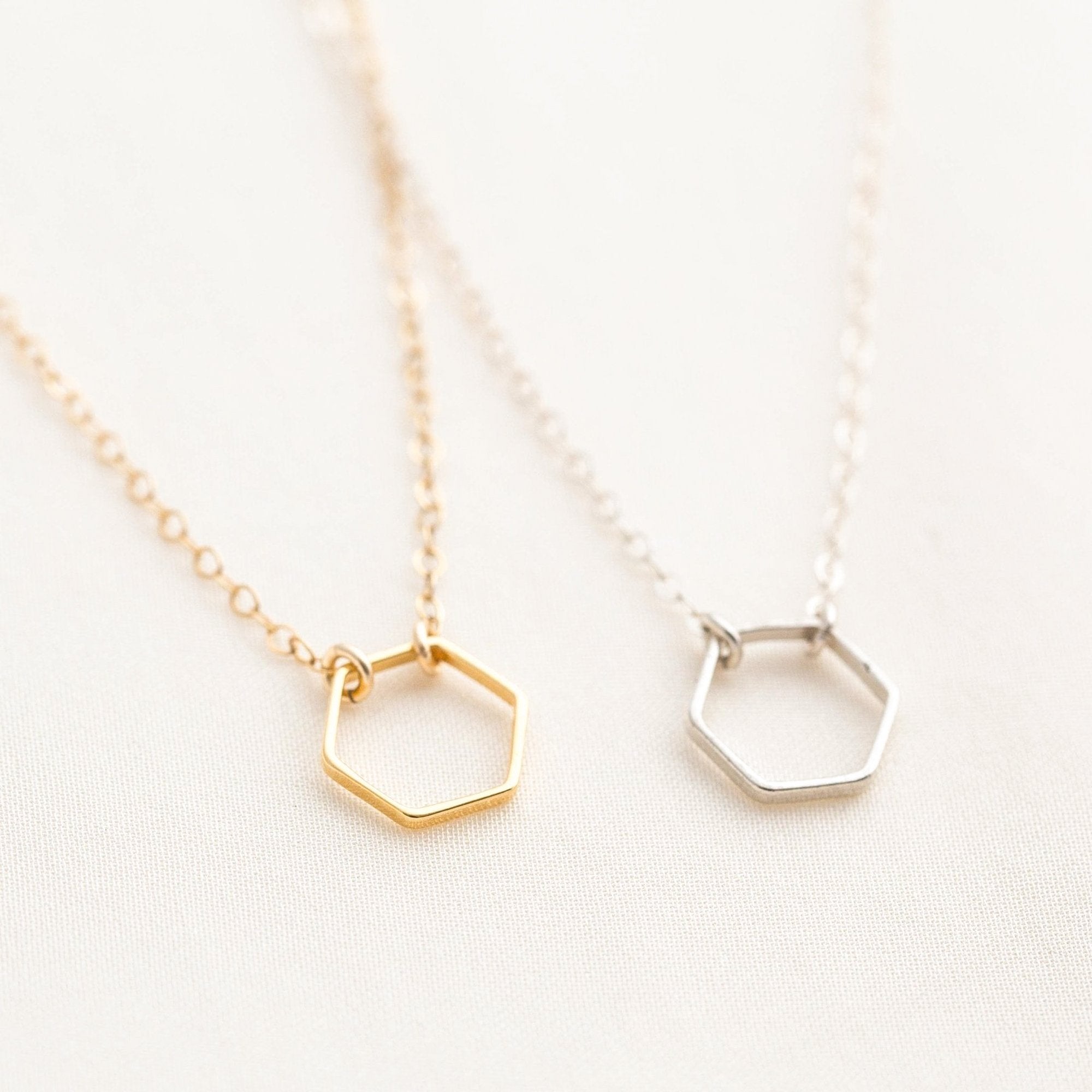 Dainty Hexagon Necklace