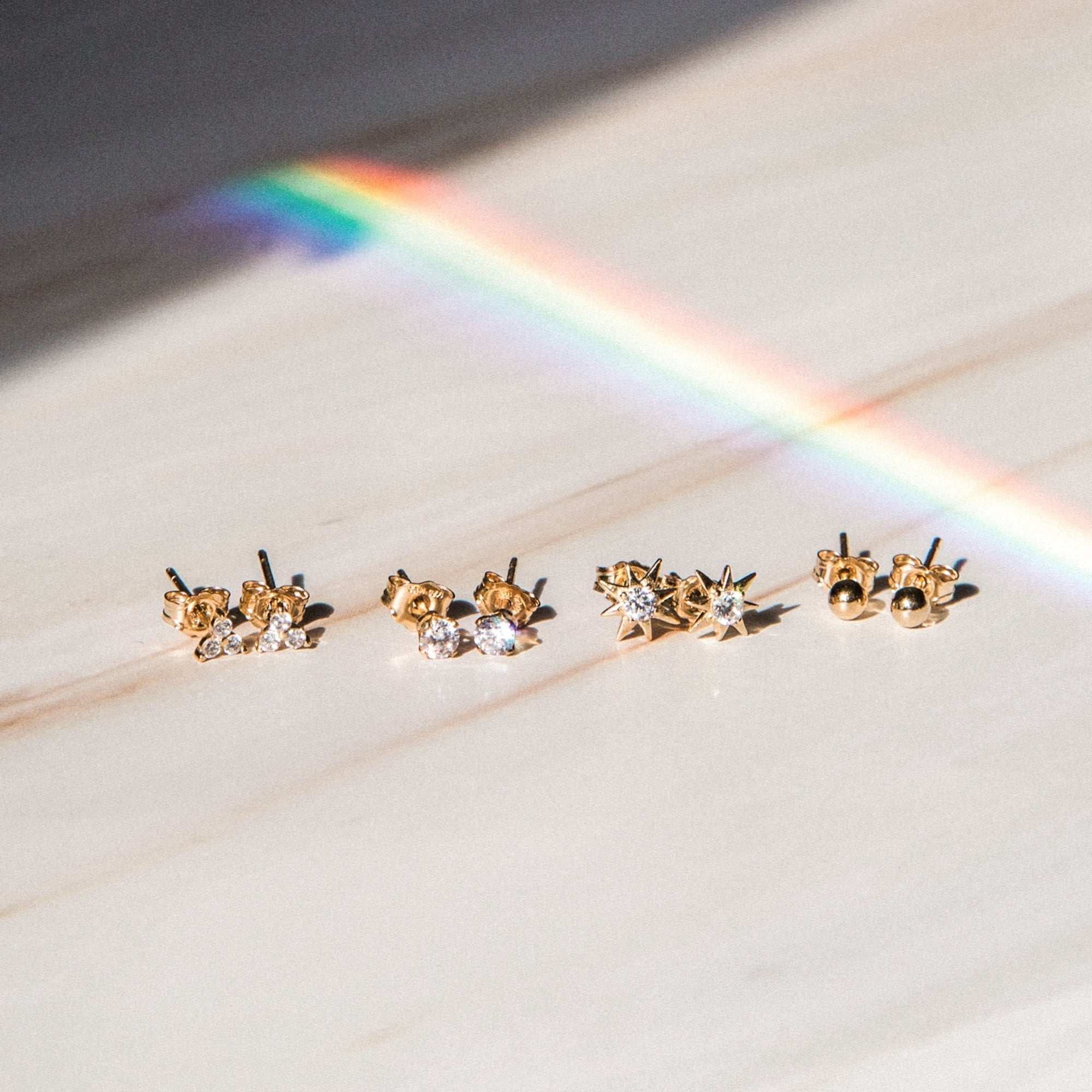 Dainty CZ Stud Earrings