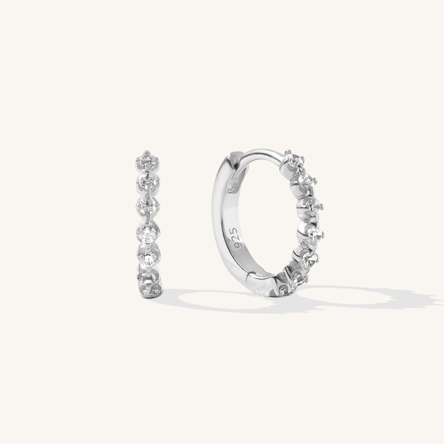 Dainty CZ Huggie Hoop Earrings