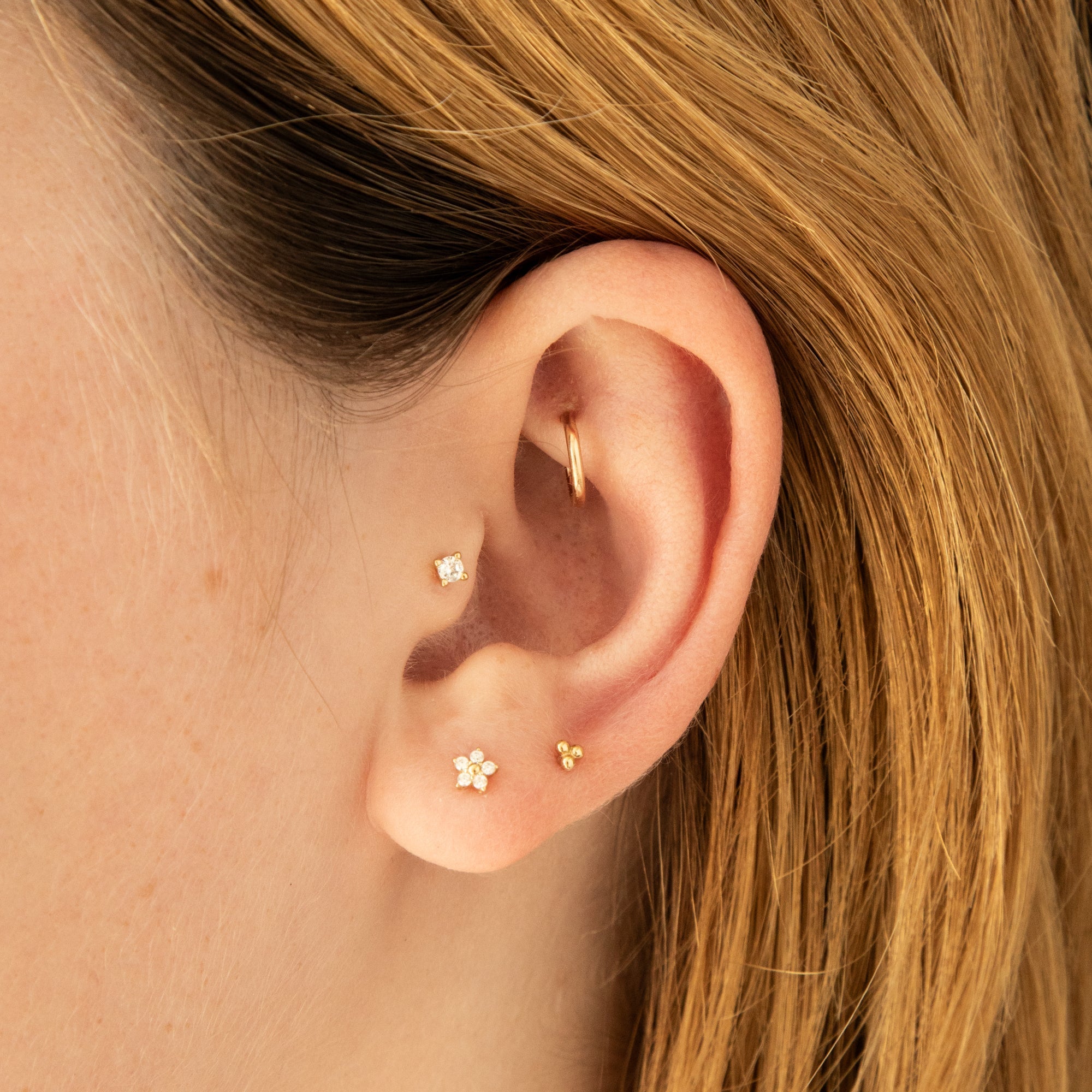 Dainty CZ Flat Back Stud Earring