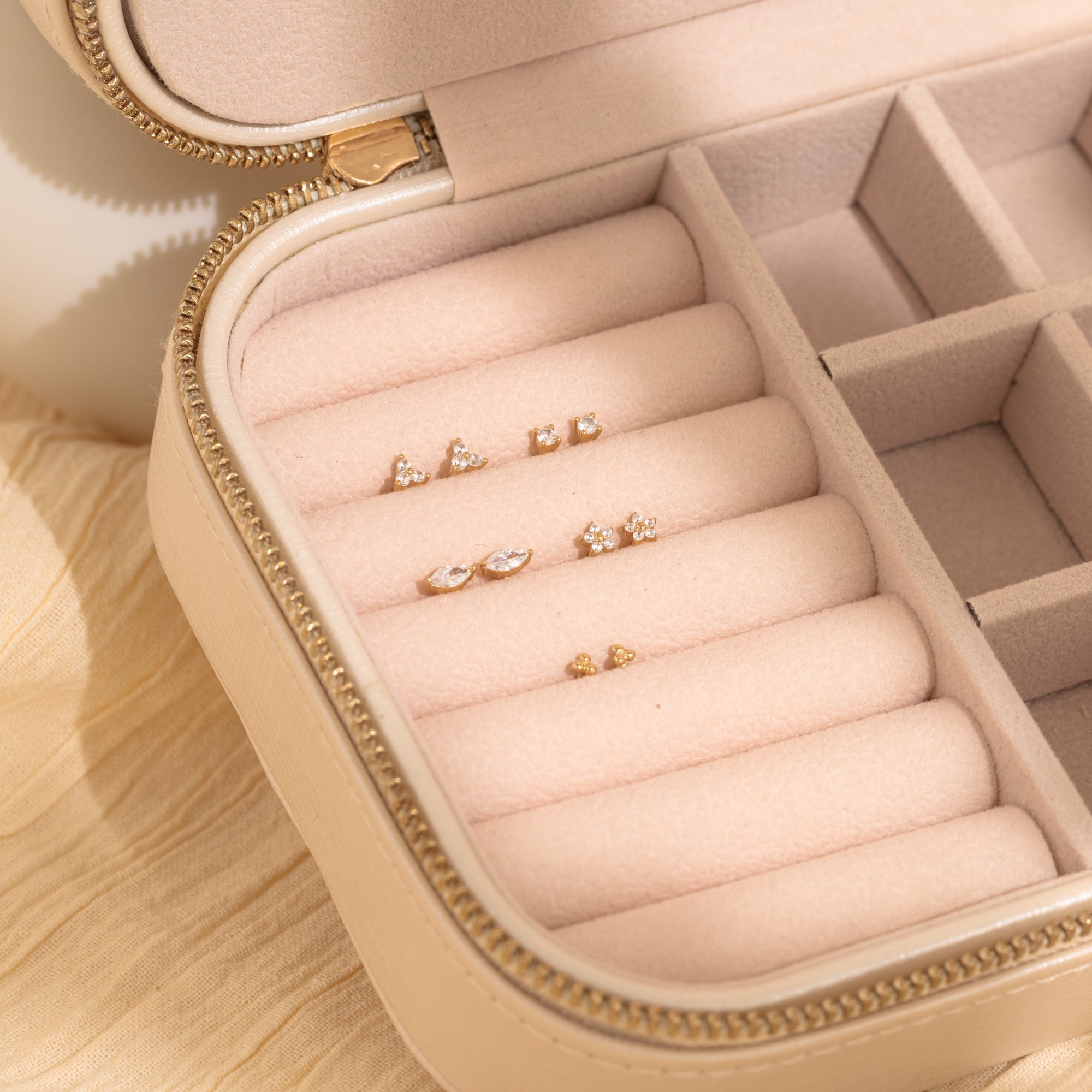 Dainty CZ Flat Back Stud Earring