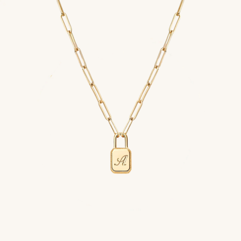 Letter Lock Pendant Necklace