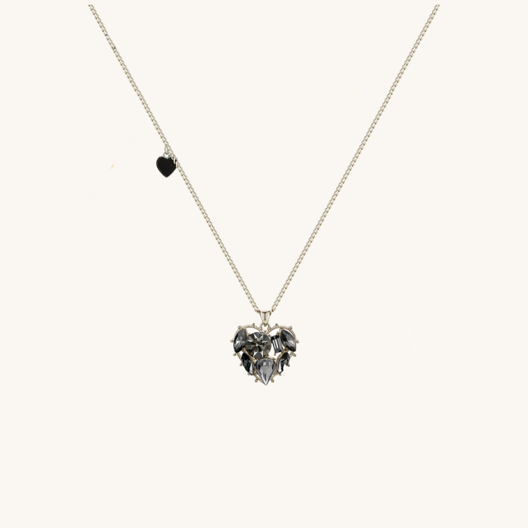 Smoky Gold Heart CZ Necklace