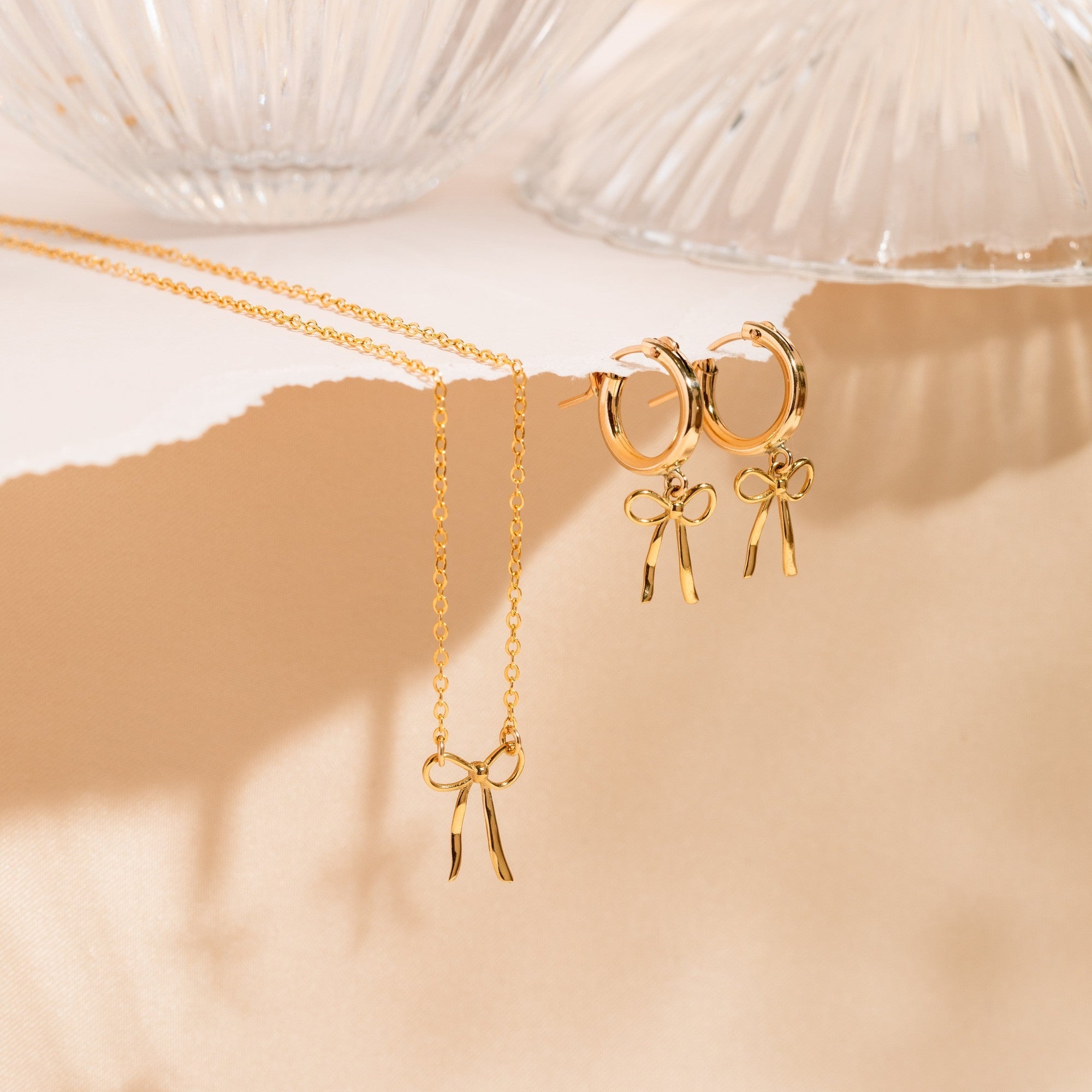 Dainty Bow Hoop Earrings