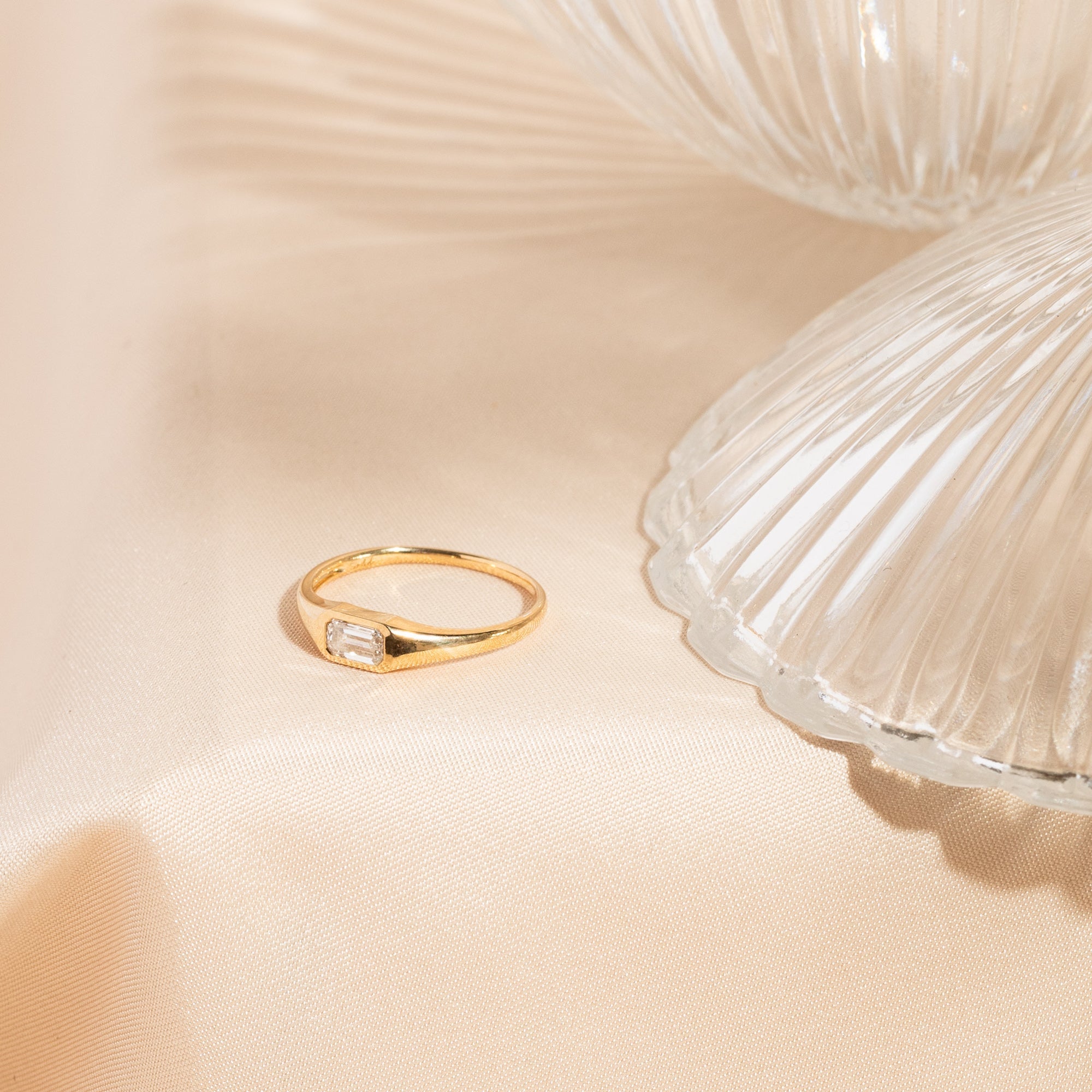 White Sapphire Signet Ring