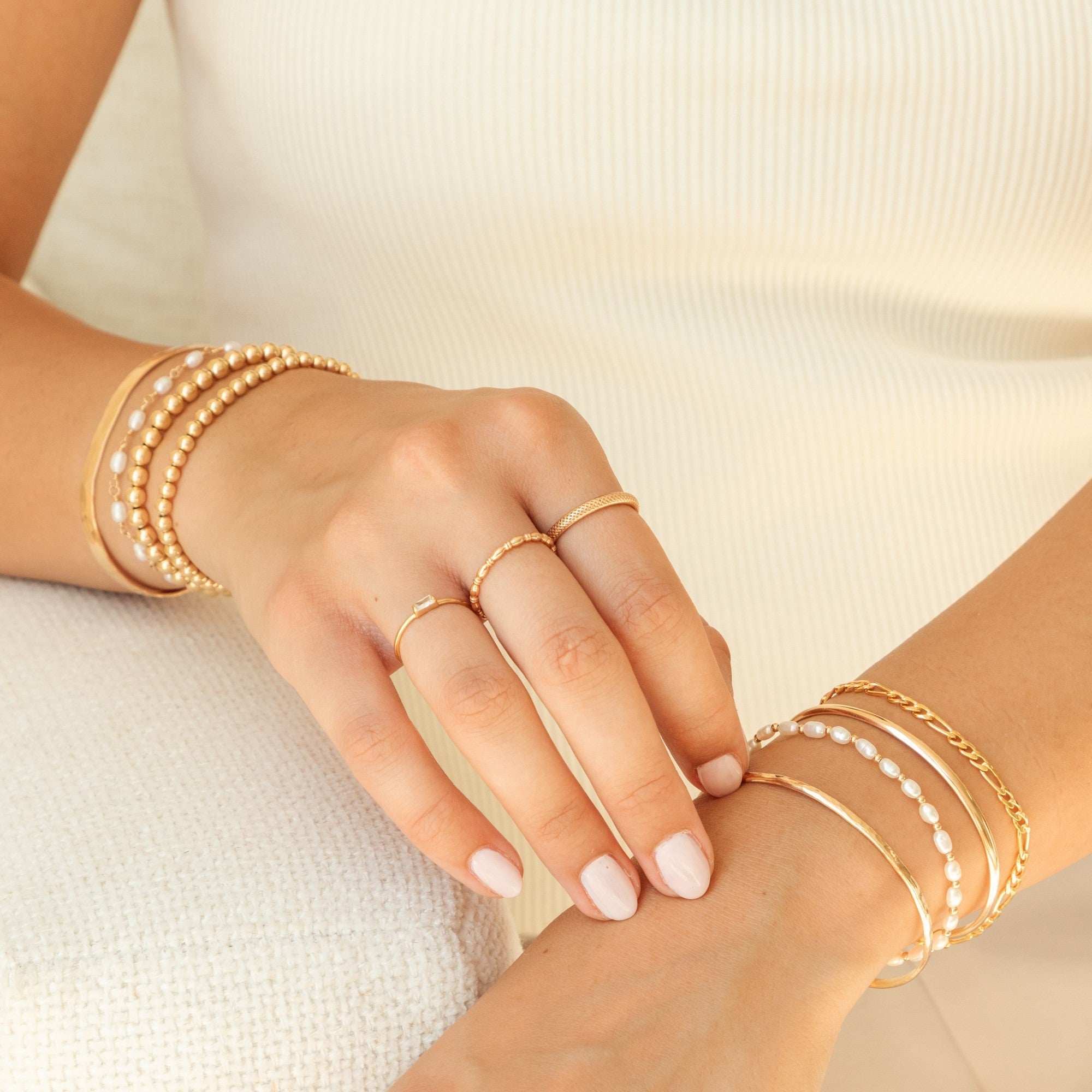 Dainty Oval Bead Ring