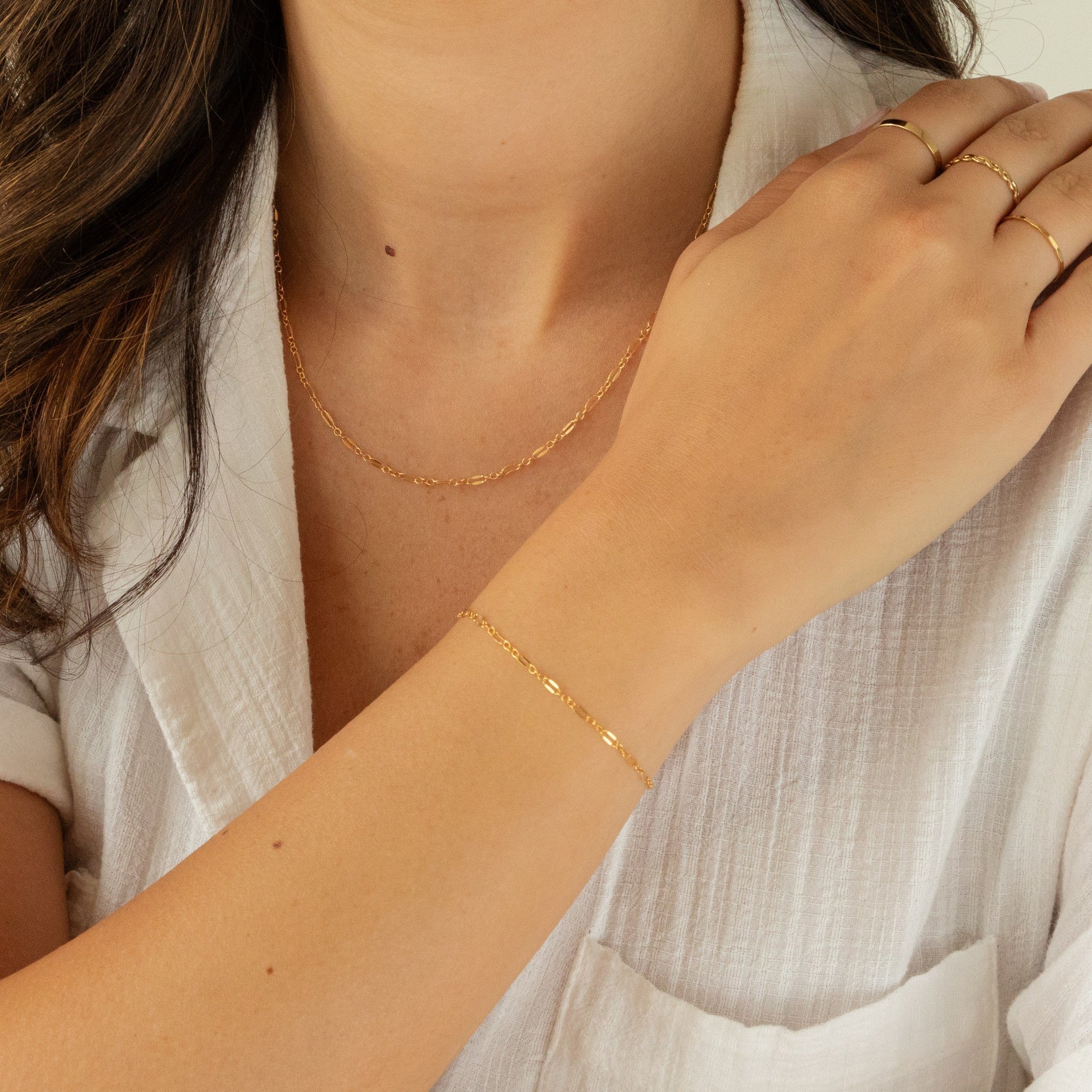 Lace Chain Jewelry Set (Necklace + Bracelet)