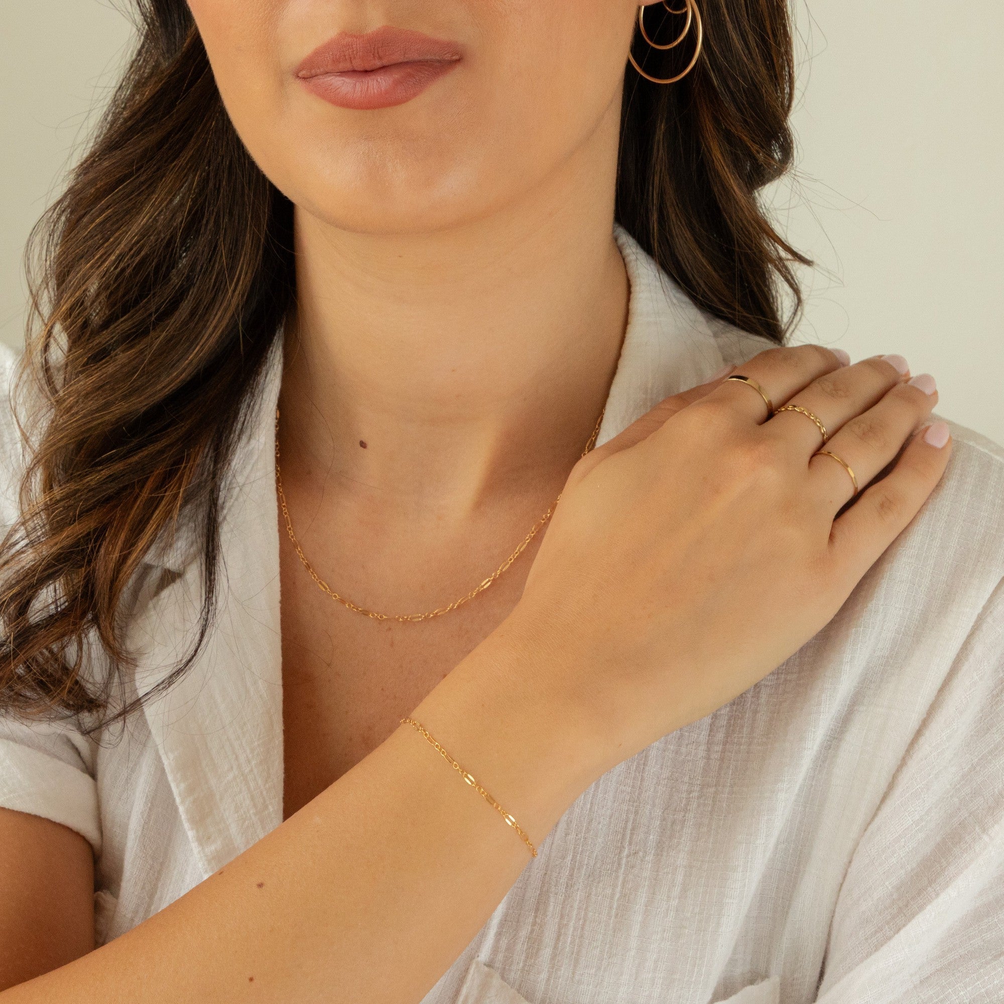 Lace Chain Jewelry Set (Necklace + Bracelet)