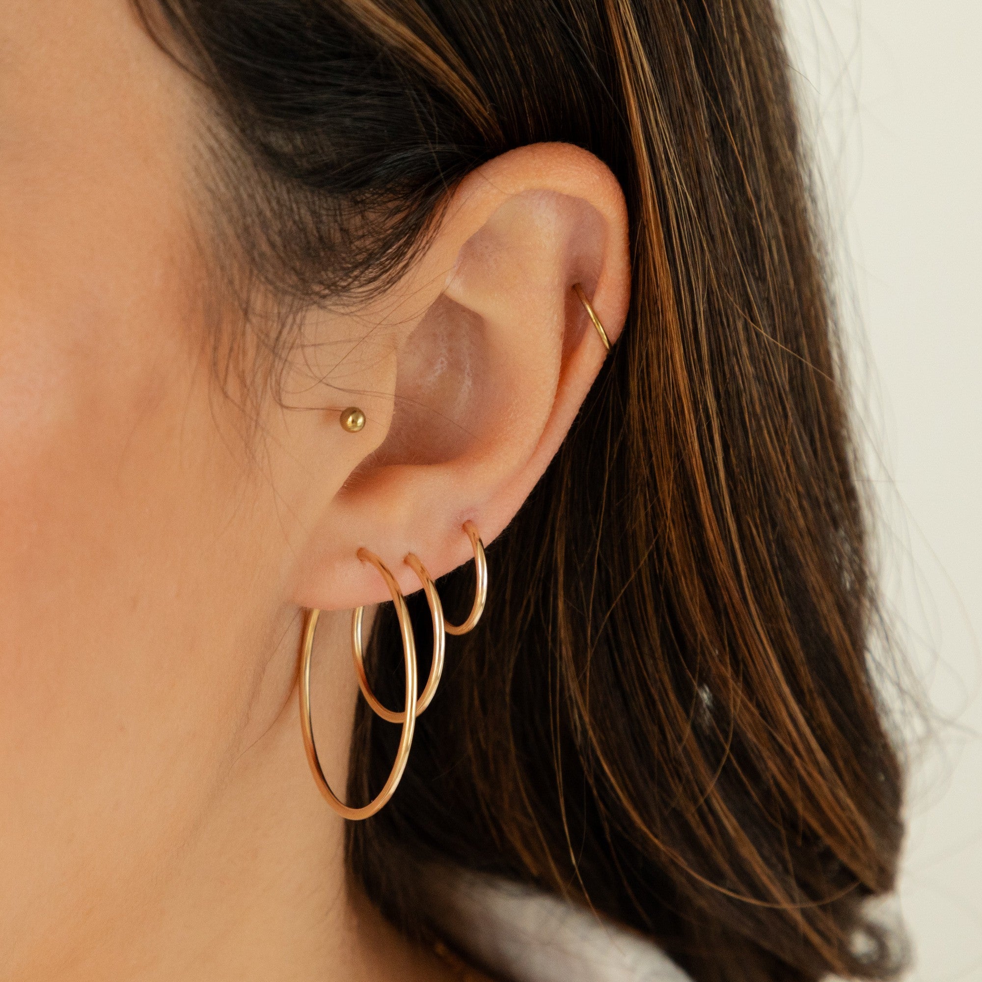 Thin Hoop Earrings Set