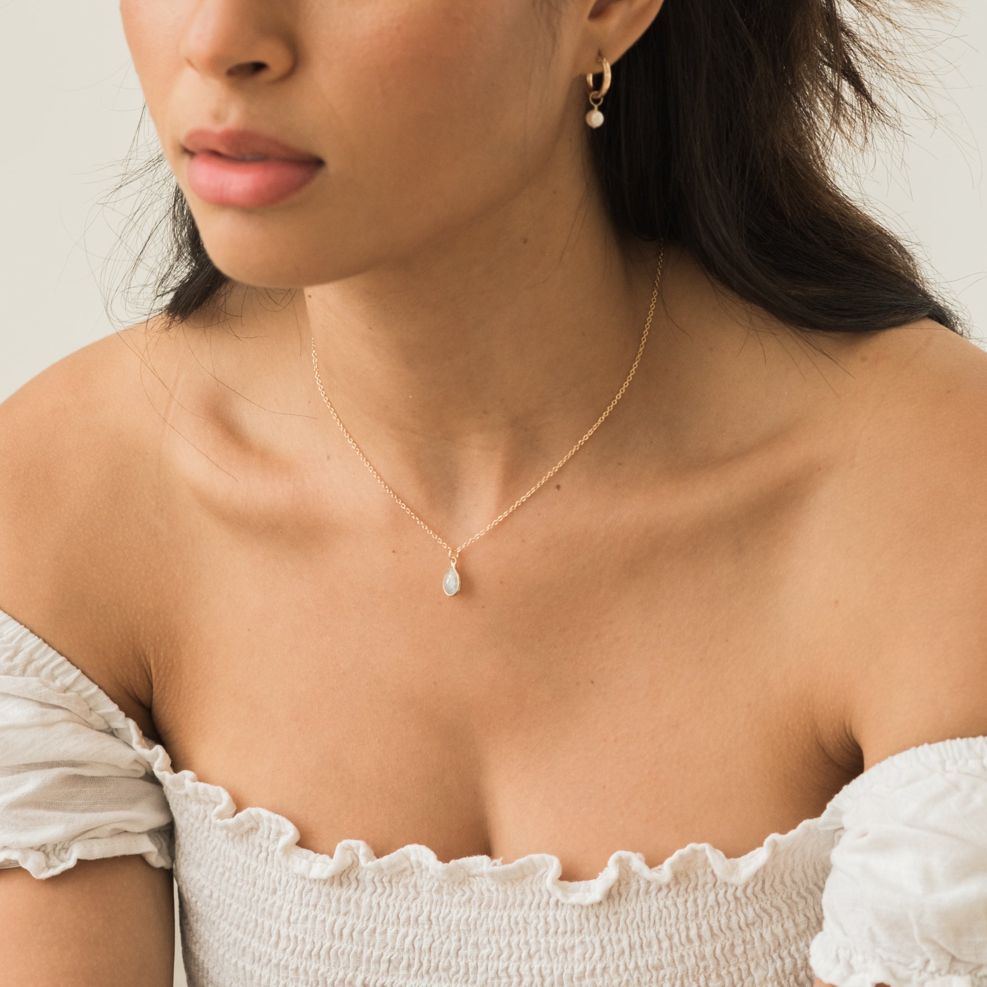 Moonstone Teardrop Necklace