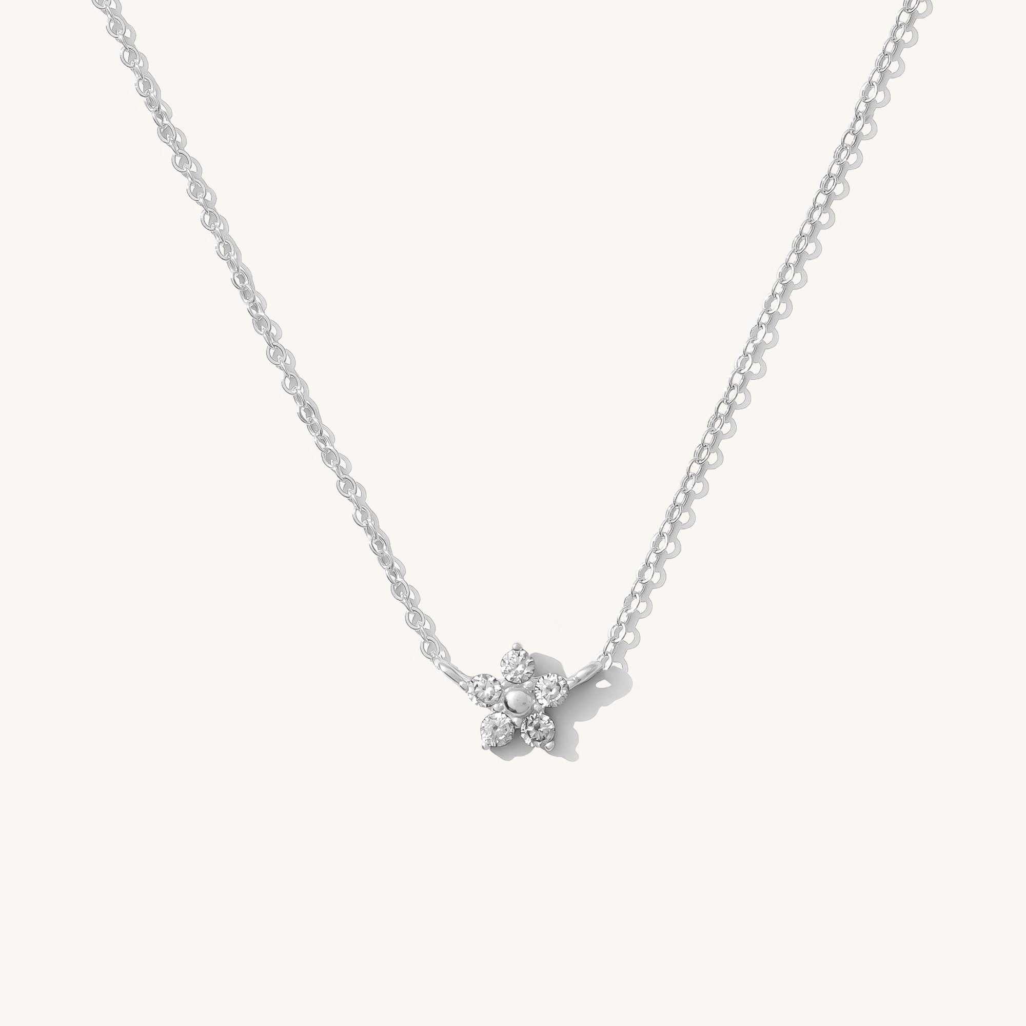 Dainty Flower CZ Necklace