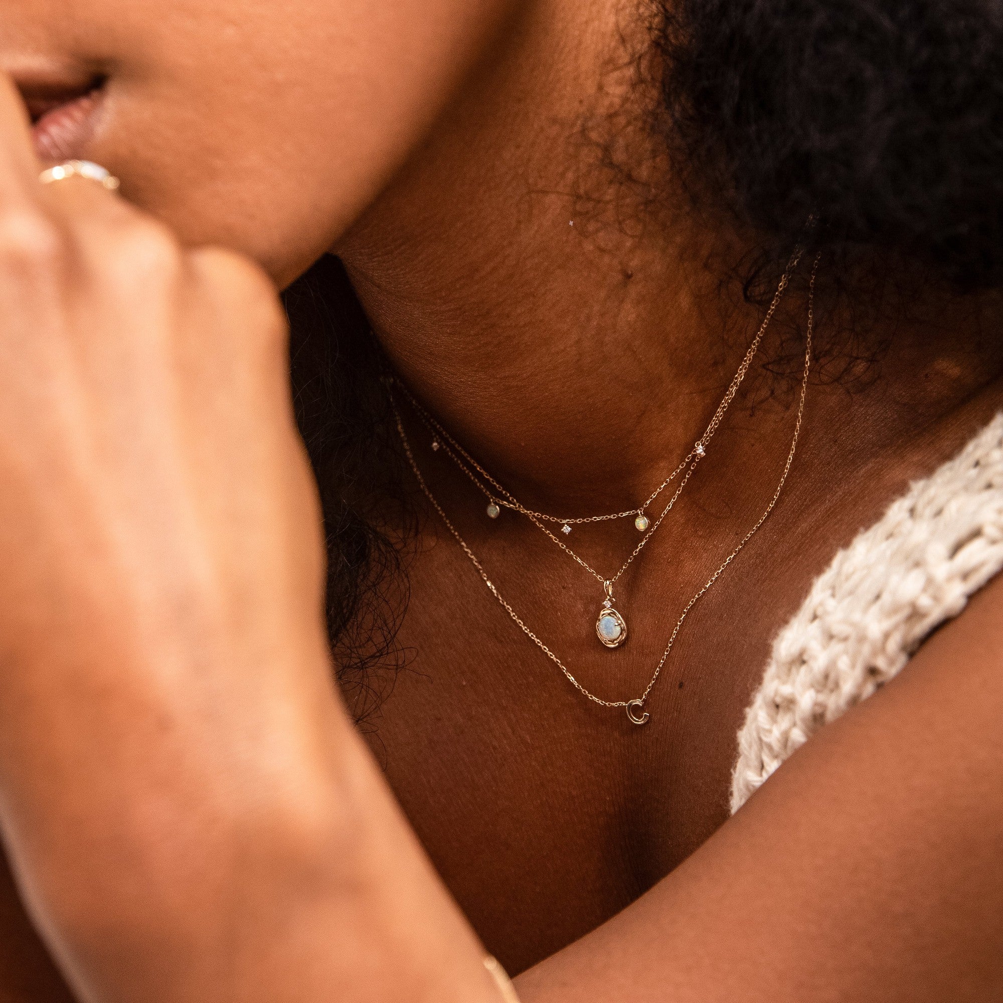 Opal Pebble Necklace - Reversible