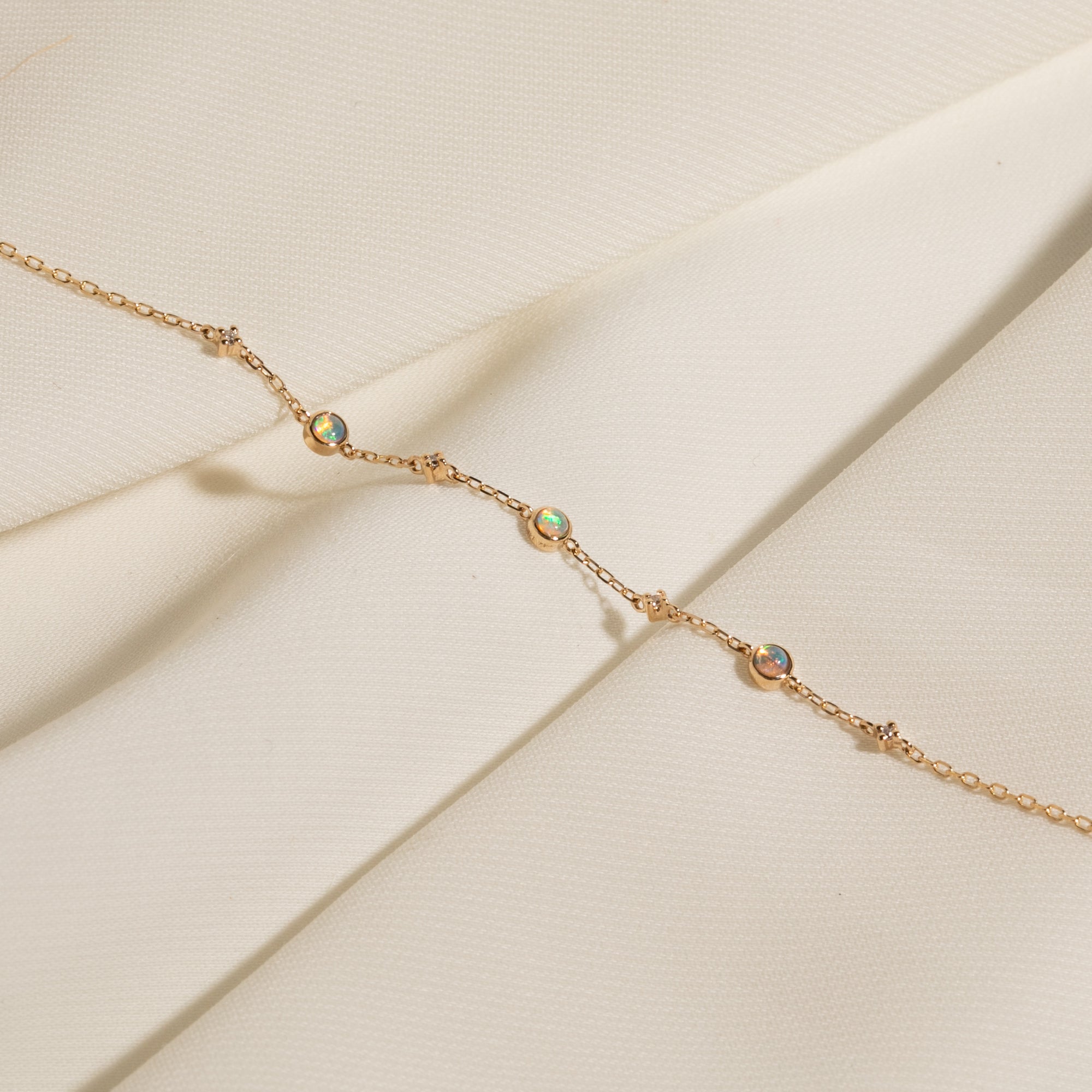 Opal + Diamond Station Bracelet - Reversible