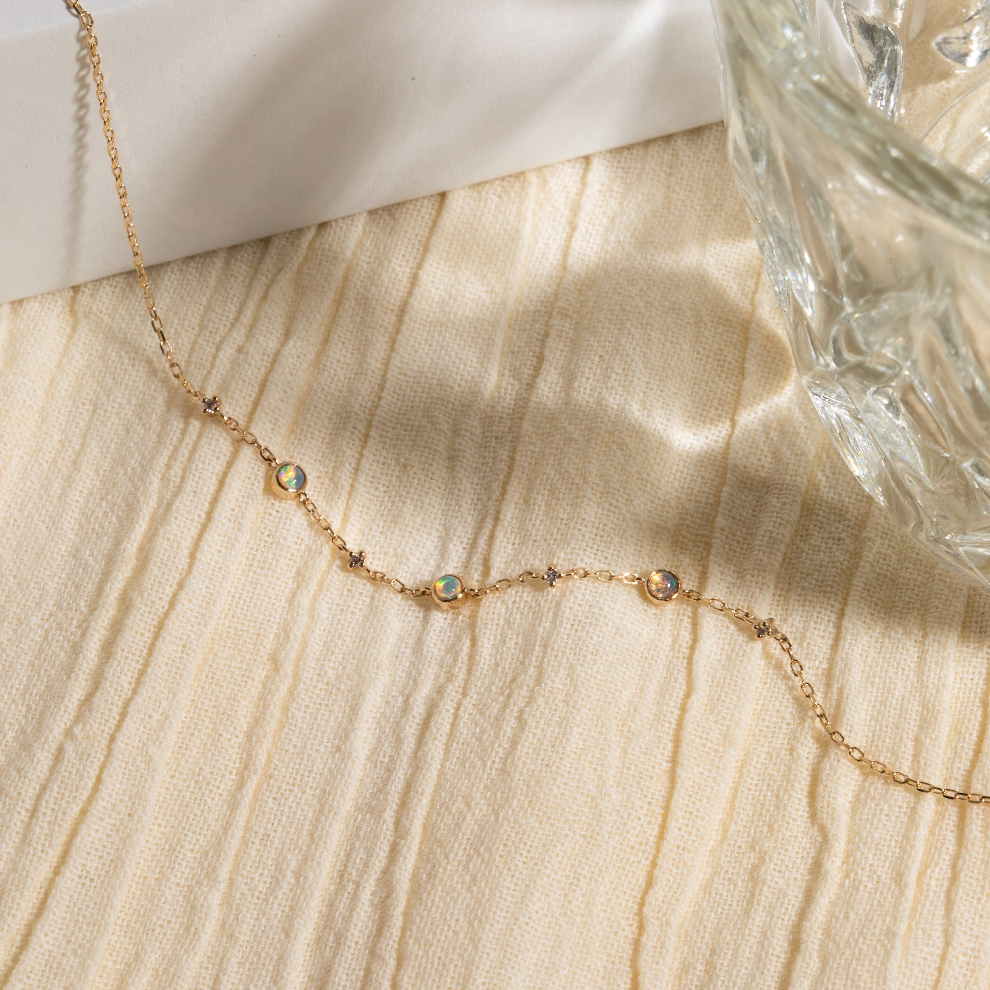 Opal + Diamond Station Bracelet - Reversible