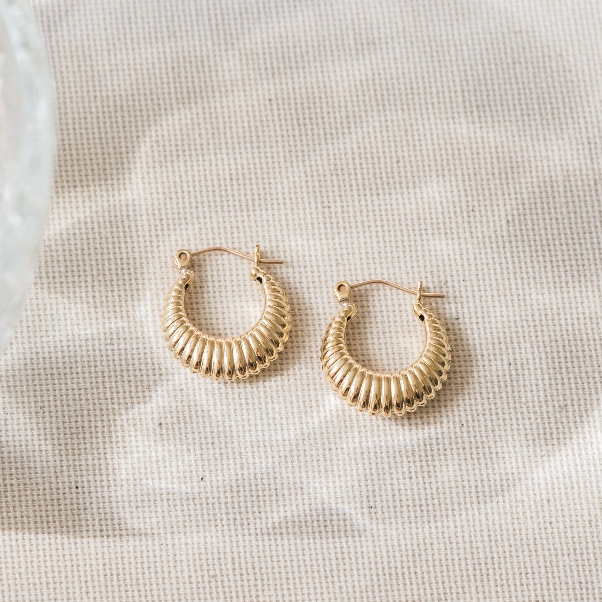 Ribbed Hoop Earrings
