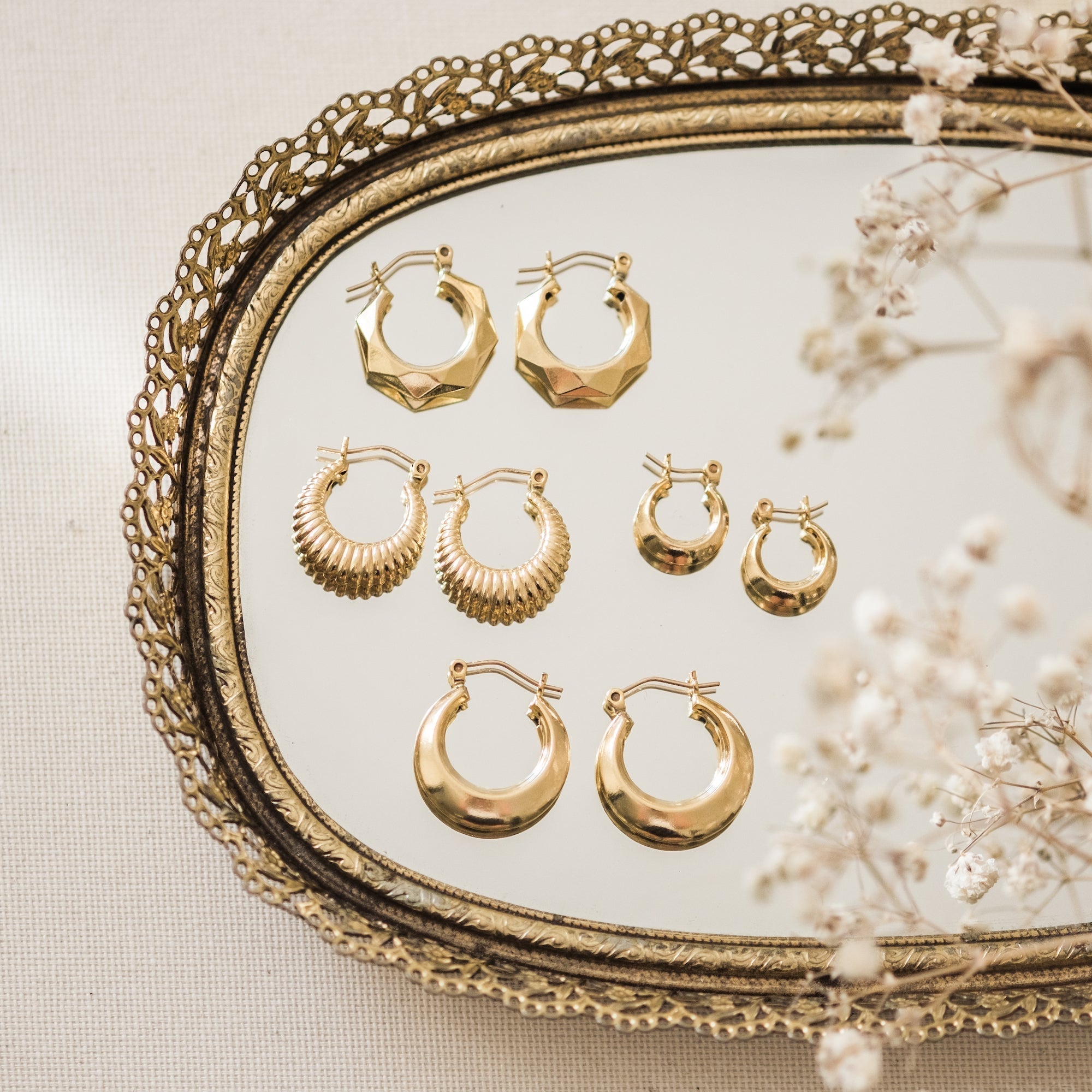 Ribbed Hoop Earrings