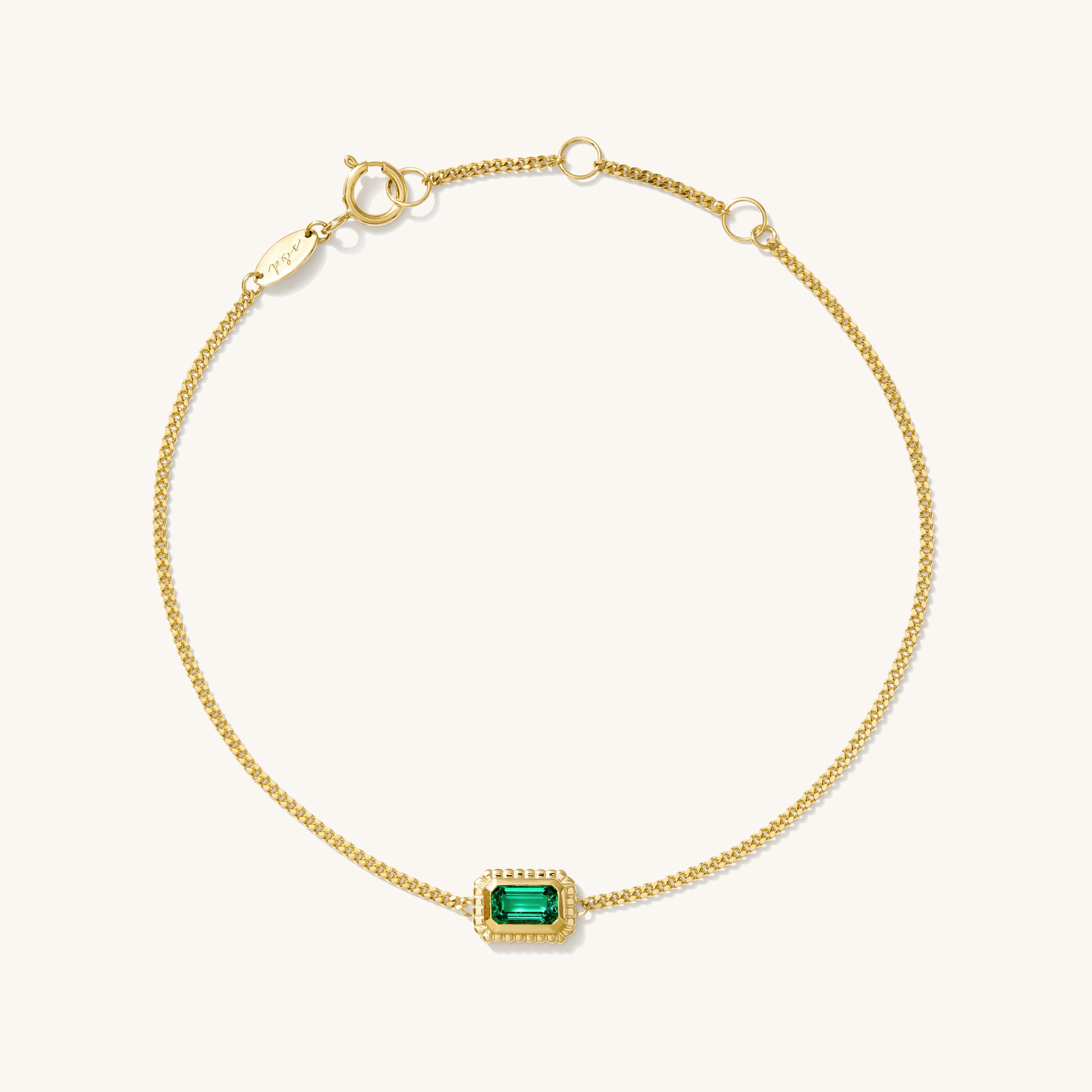 Ribbed Emerald Bracelet