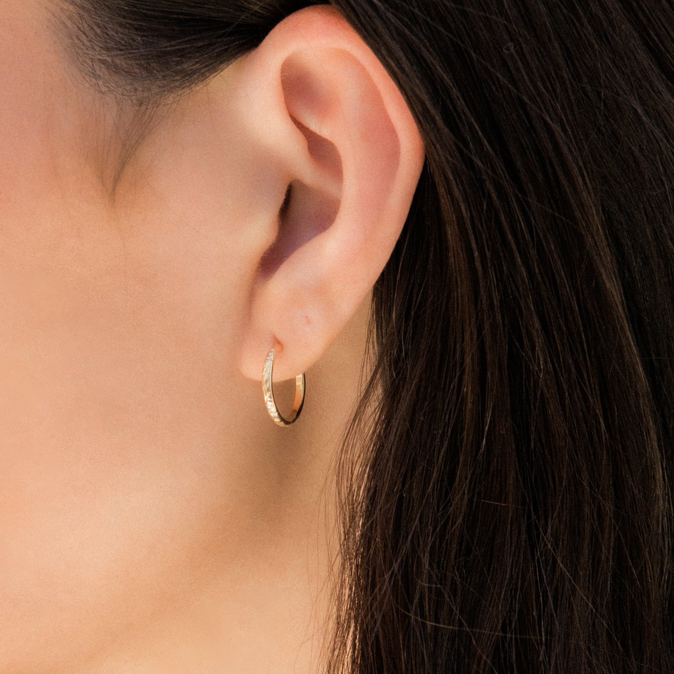 Thin Flower Hoop Earrings