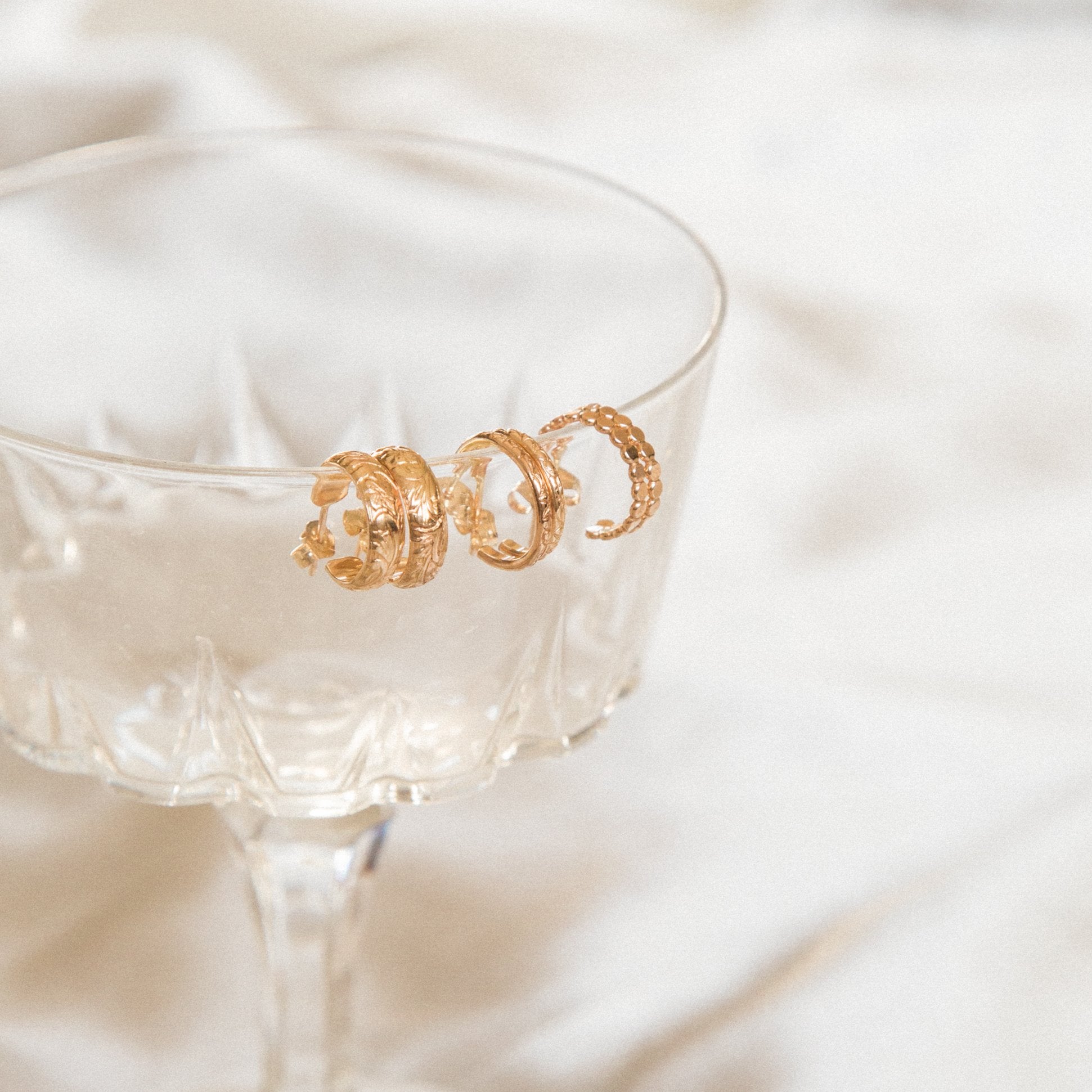 Thin Flower Hoop Earrings