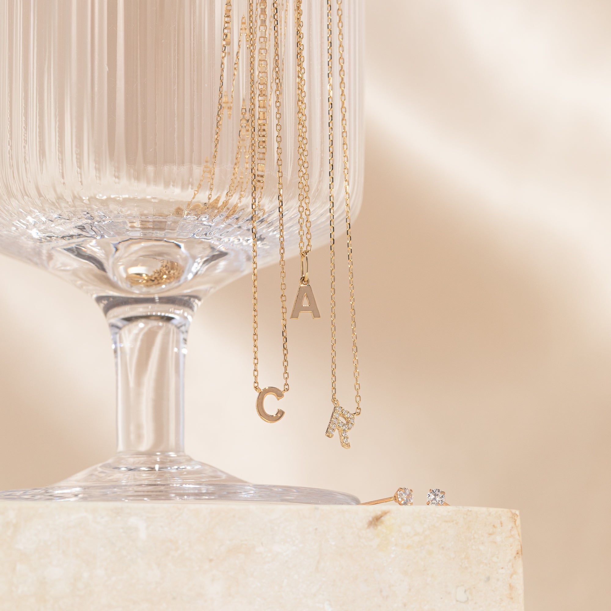 Tiny Hanging Initial Necklace