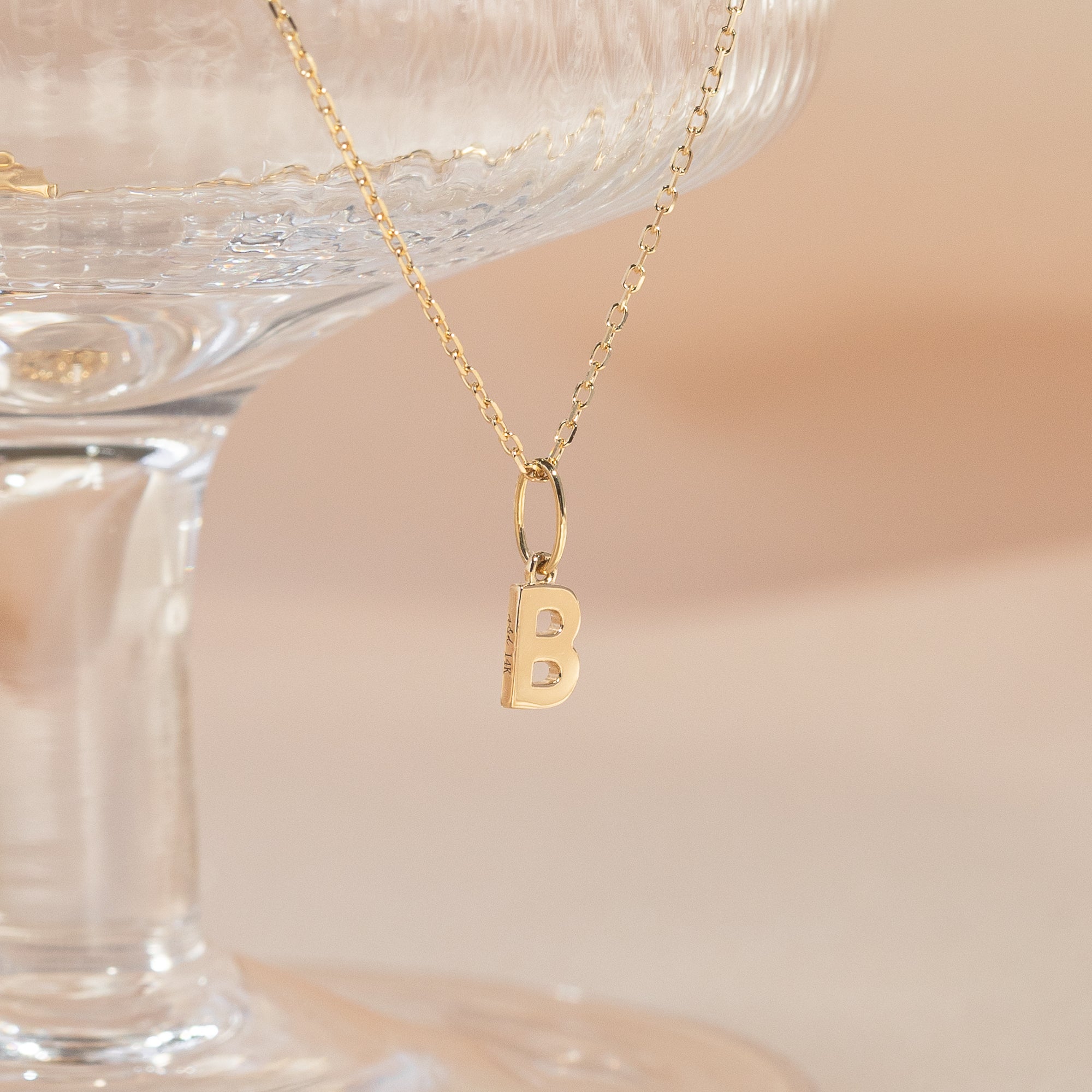Tiny Hanging Initial Necklace