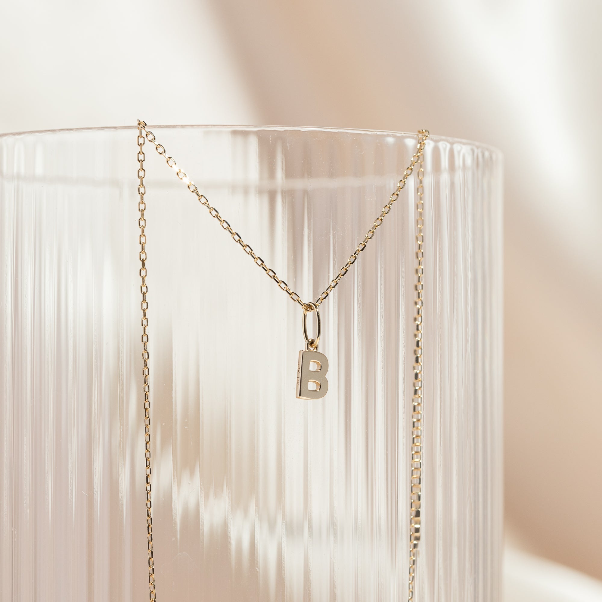Tiny Hanging Initial Necklace