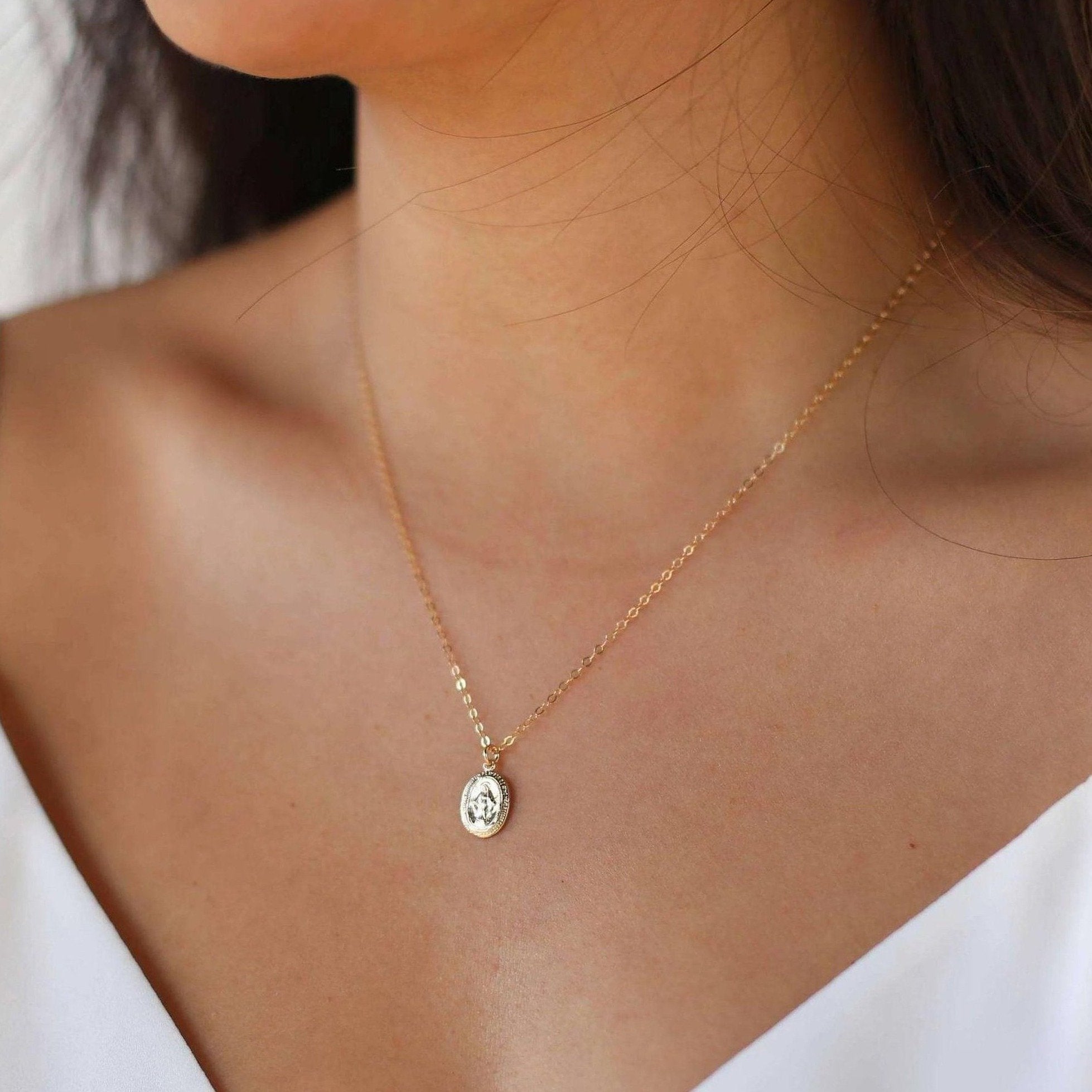 Tiny Virgin Mary Necklace