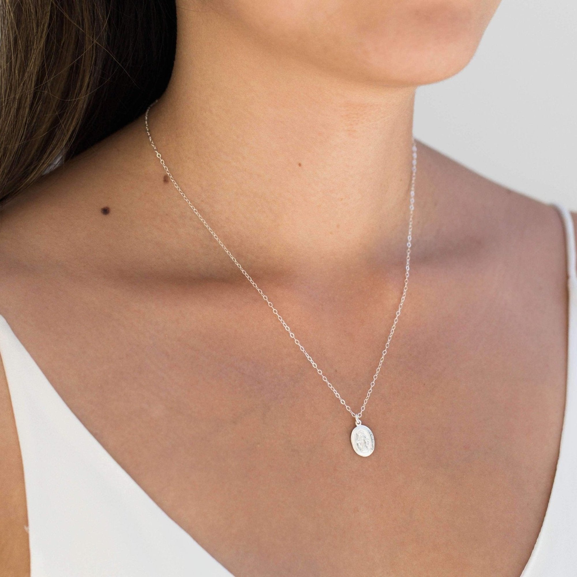 Tiny Virgin Mary Necklace