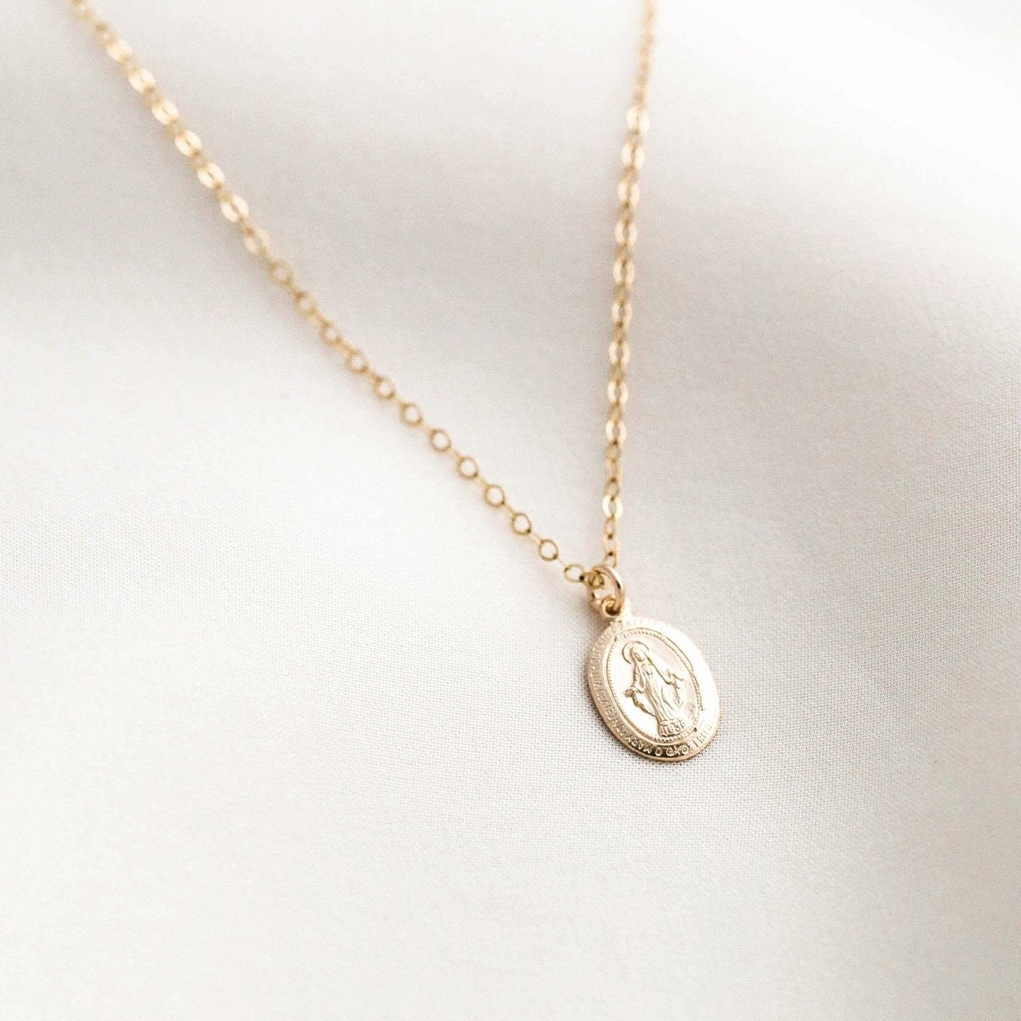 Tiny Virgin Mary Necklace